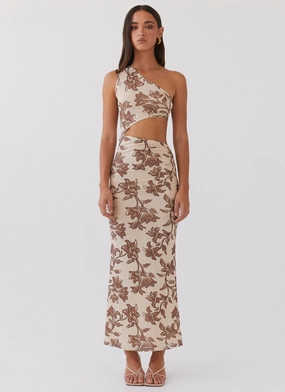 Tulle-Overlay Shadows In The Sun Mesh Maxi Dress - Hazel Bloom
