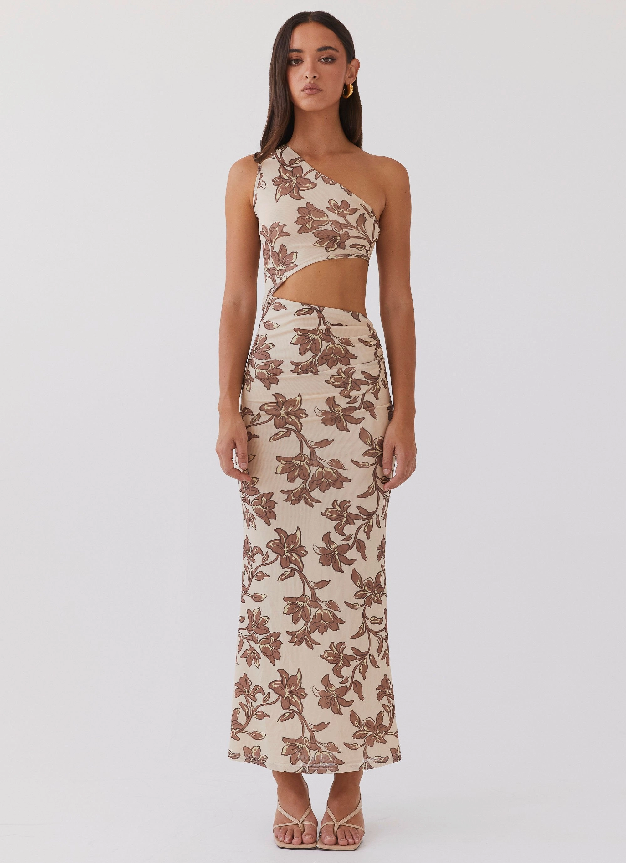 Tulle-Overlay Shadows In The Sun Mesh Maxi Dress - Hazel Bloom