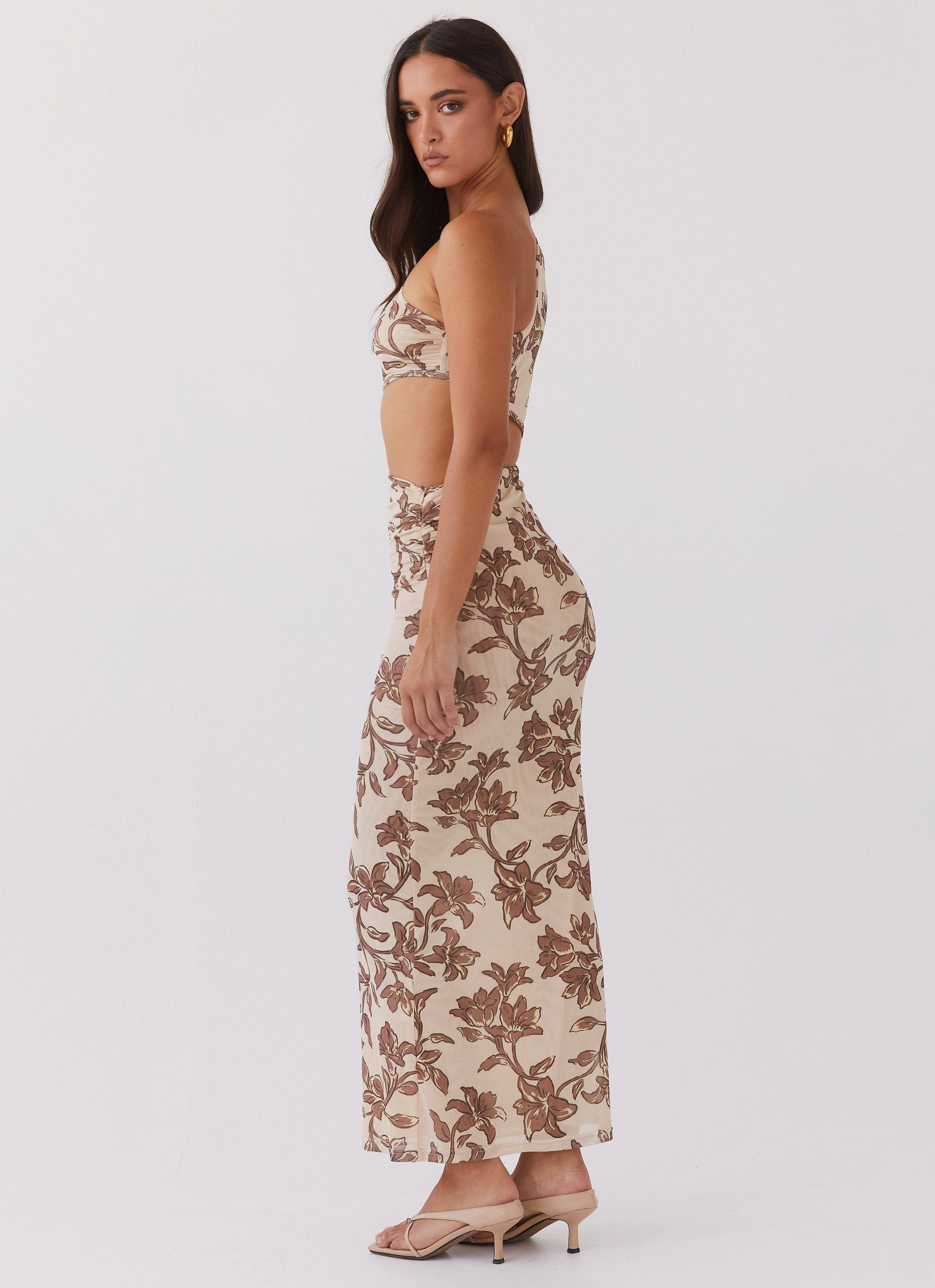 Shadows In The Sun Mesh Maxi Dress - Hazel Bloom Joyful Look
