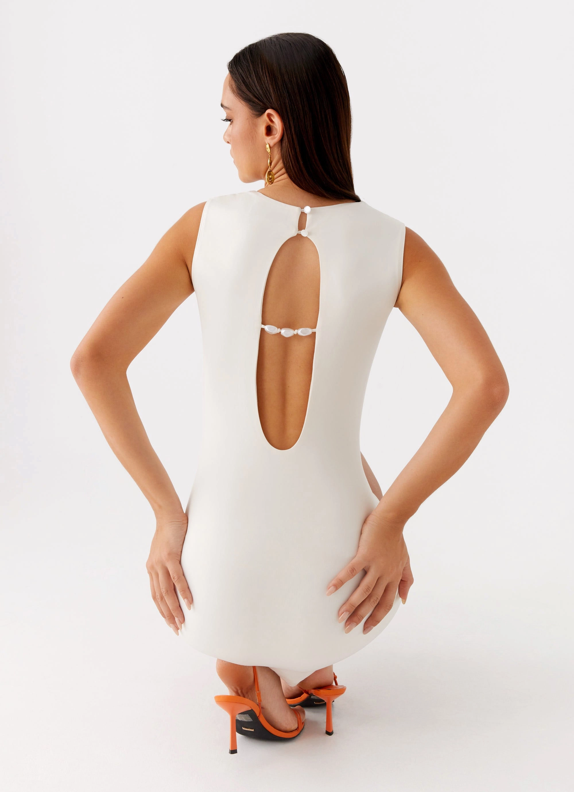 Shai Pearl Mini Dress - Ivory Statement Neck