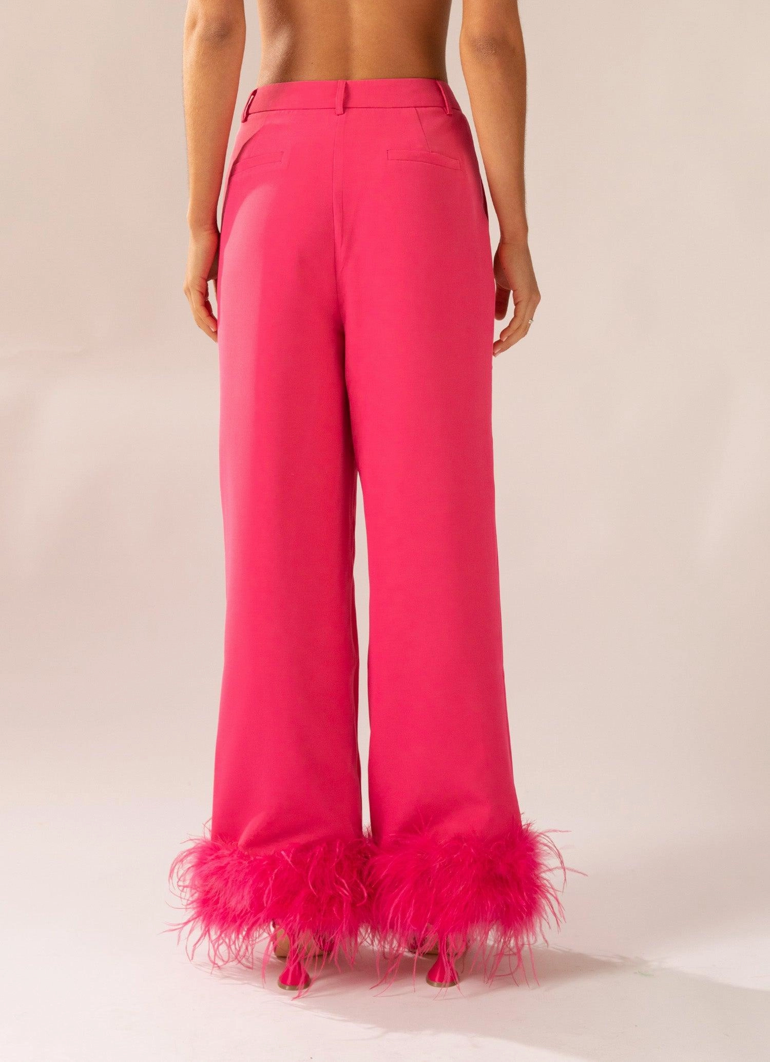 RecyclablePackaging Shake It Off Feather Pants - Magenta