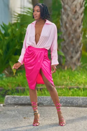 Shantina Lux Color Block Skirt Set-Pink Fall Ready
