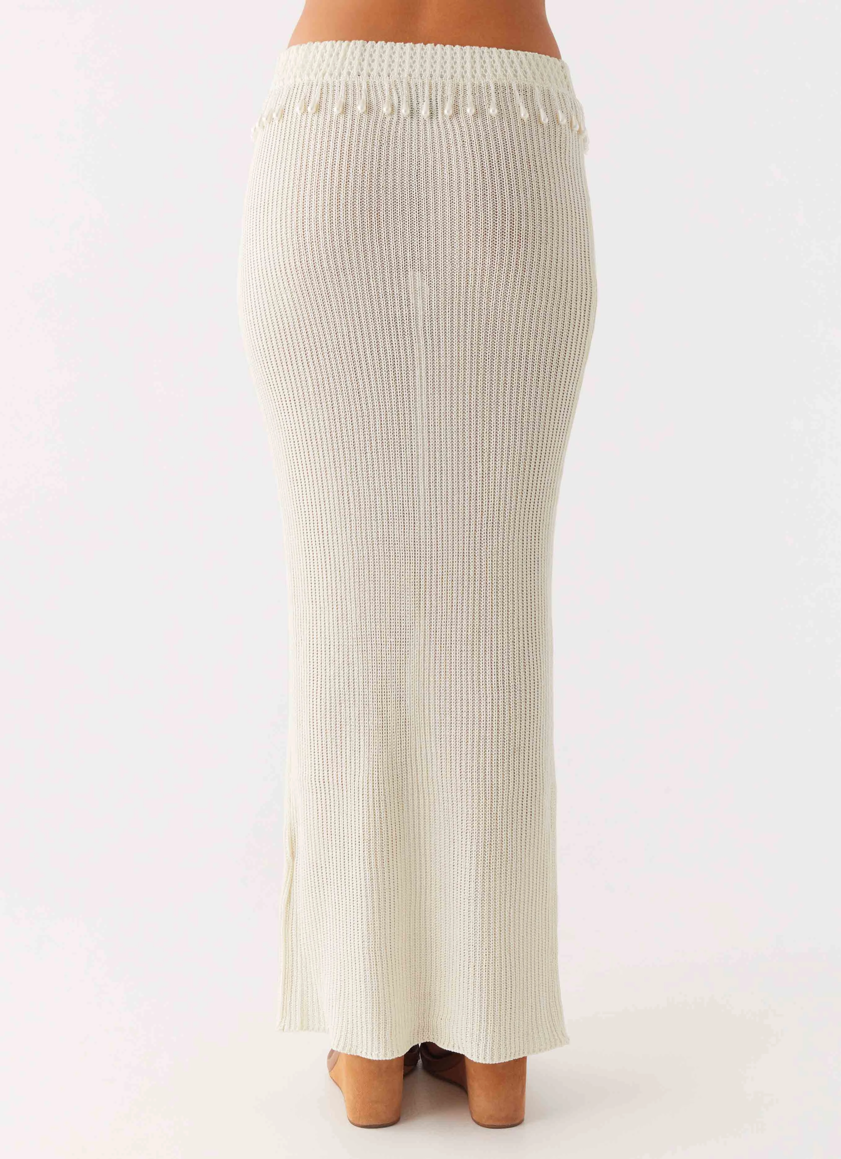 Basilia Maxi Skirt - Off White Flexible Material Eco Dye Process