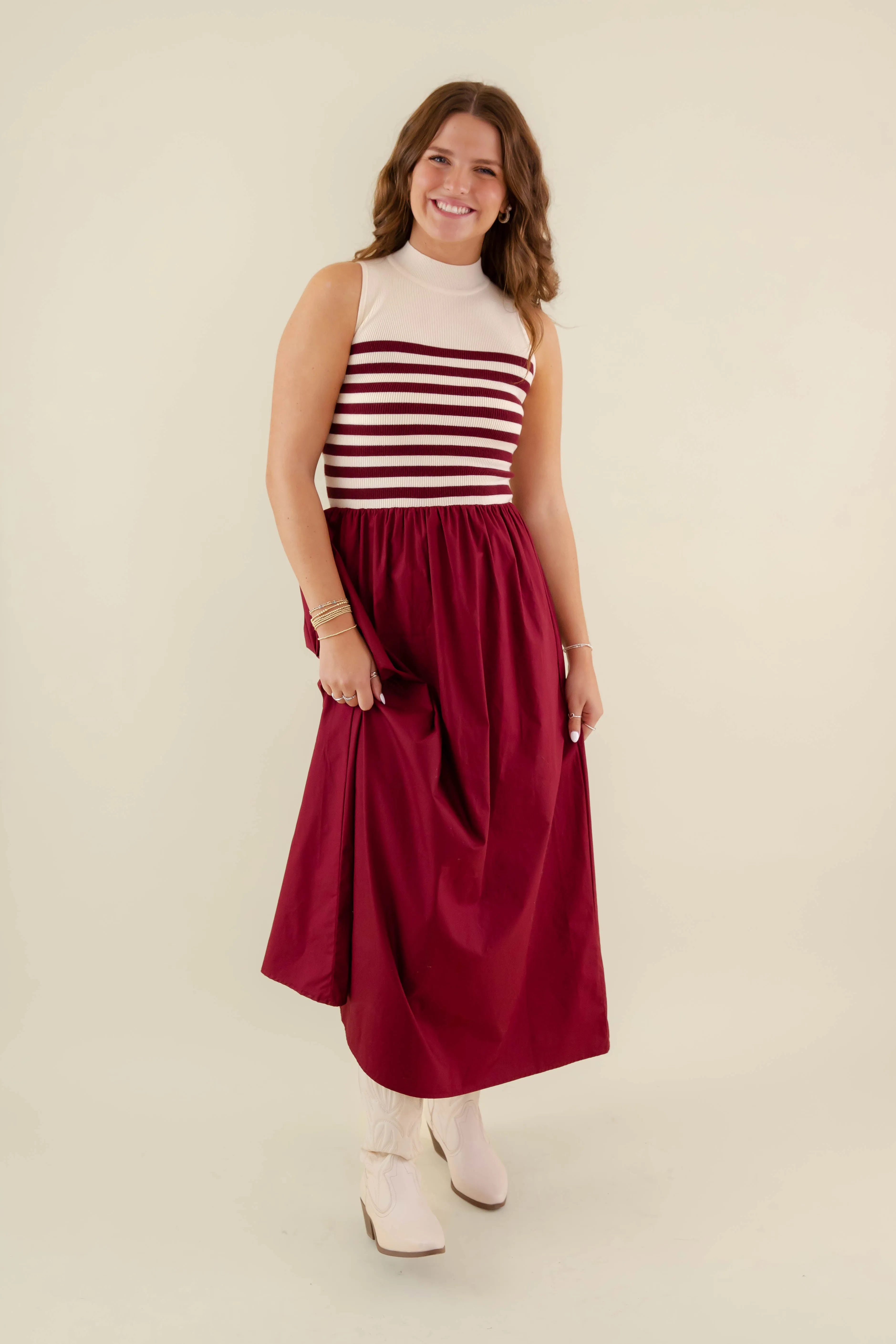 Birthday-Celebration Confident Touch She's A Classic Maxi Dress-Wine