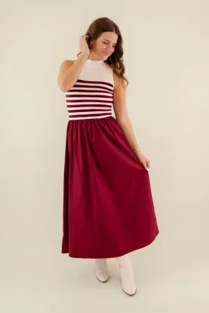 All-season She's A Classic Maxi Dress-Wine