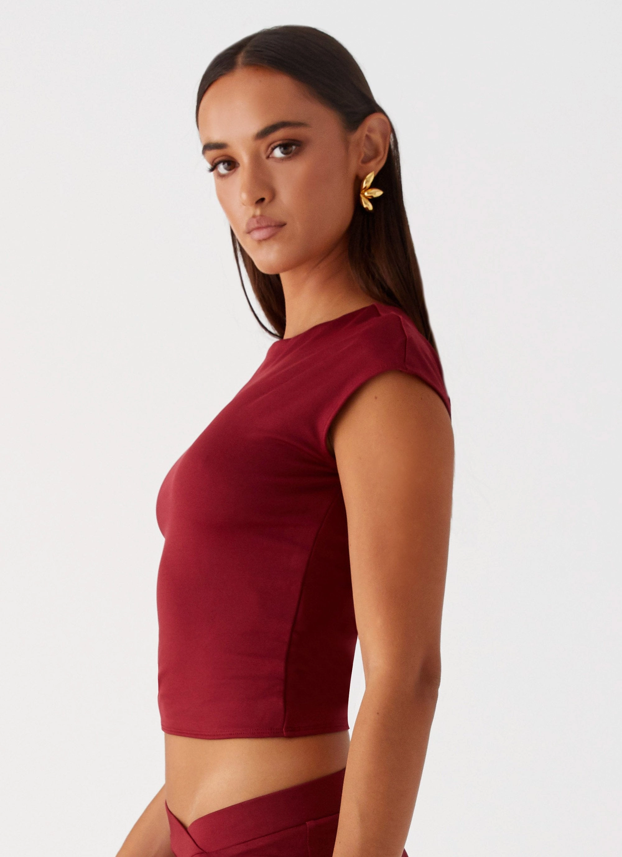 Shes A Lady Top - Red SoftTouchFinish Cool Fabric