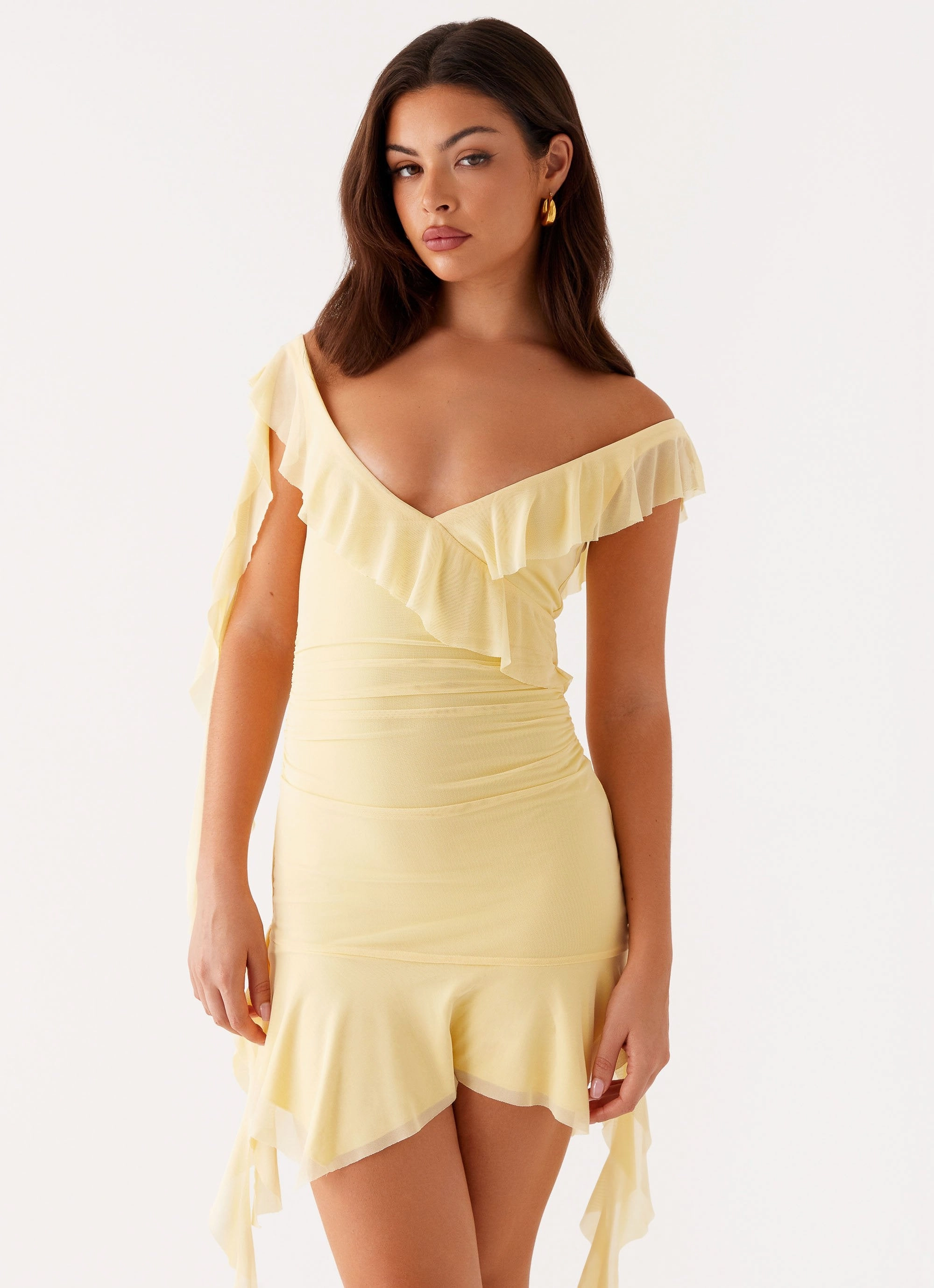 Side-Slit Shona Mini Dress - Yellow