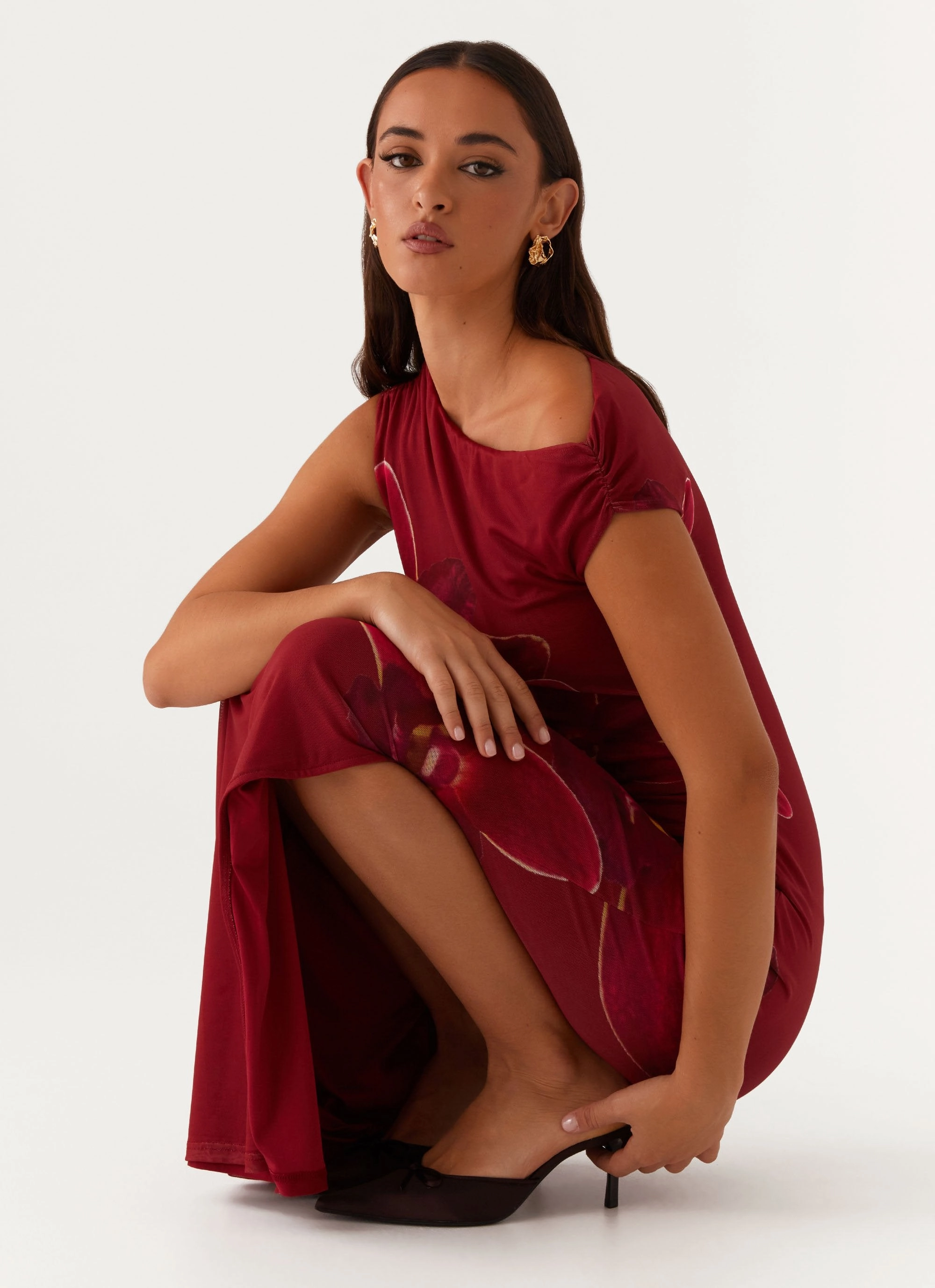 Seasonal piece Showtime Maxi Dress - Maroon