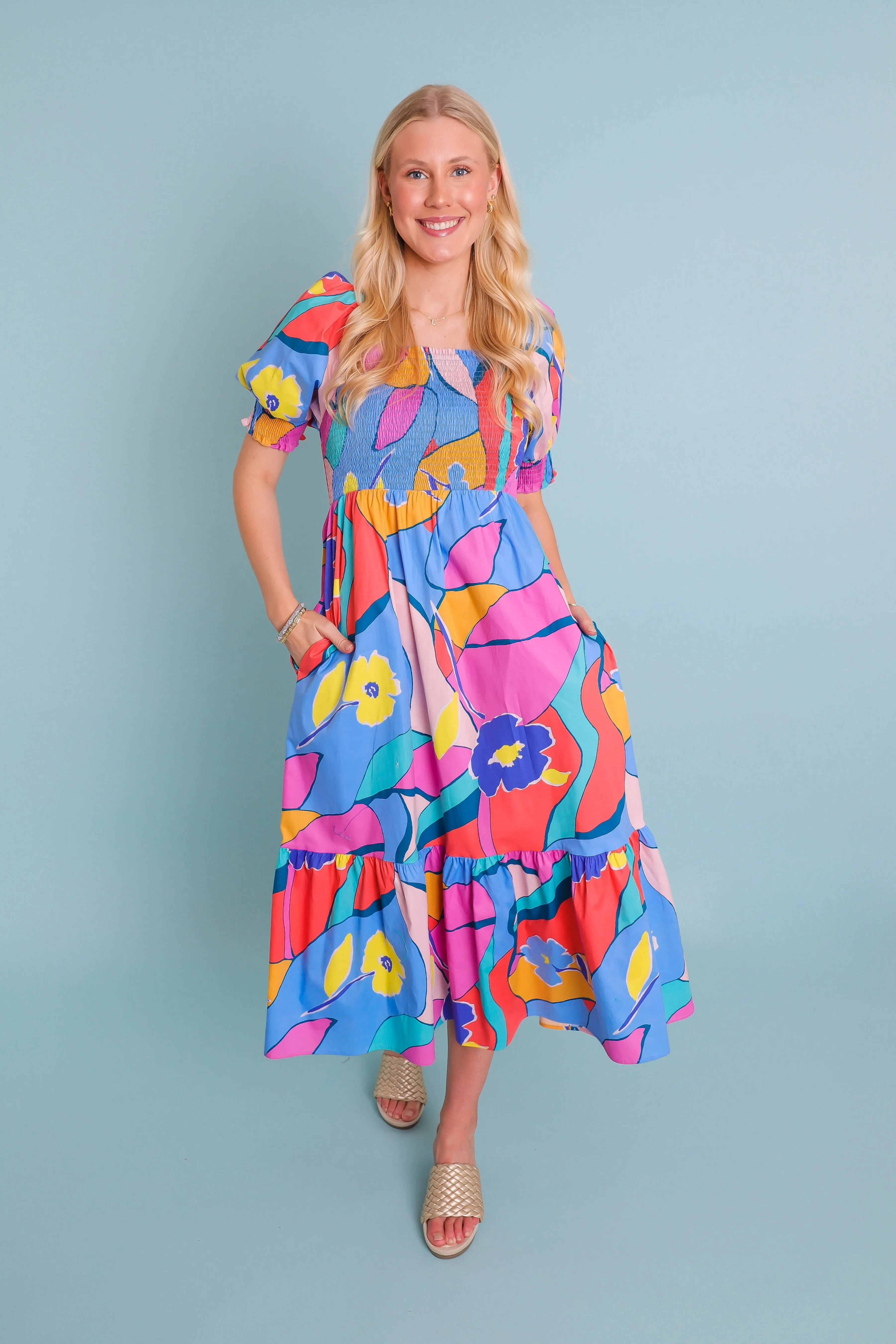 RESTOCK: All An Art Midi Dress Geometric-pattern Semi Sheer