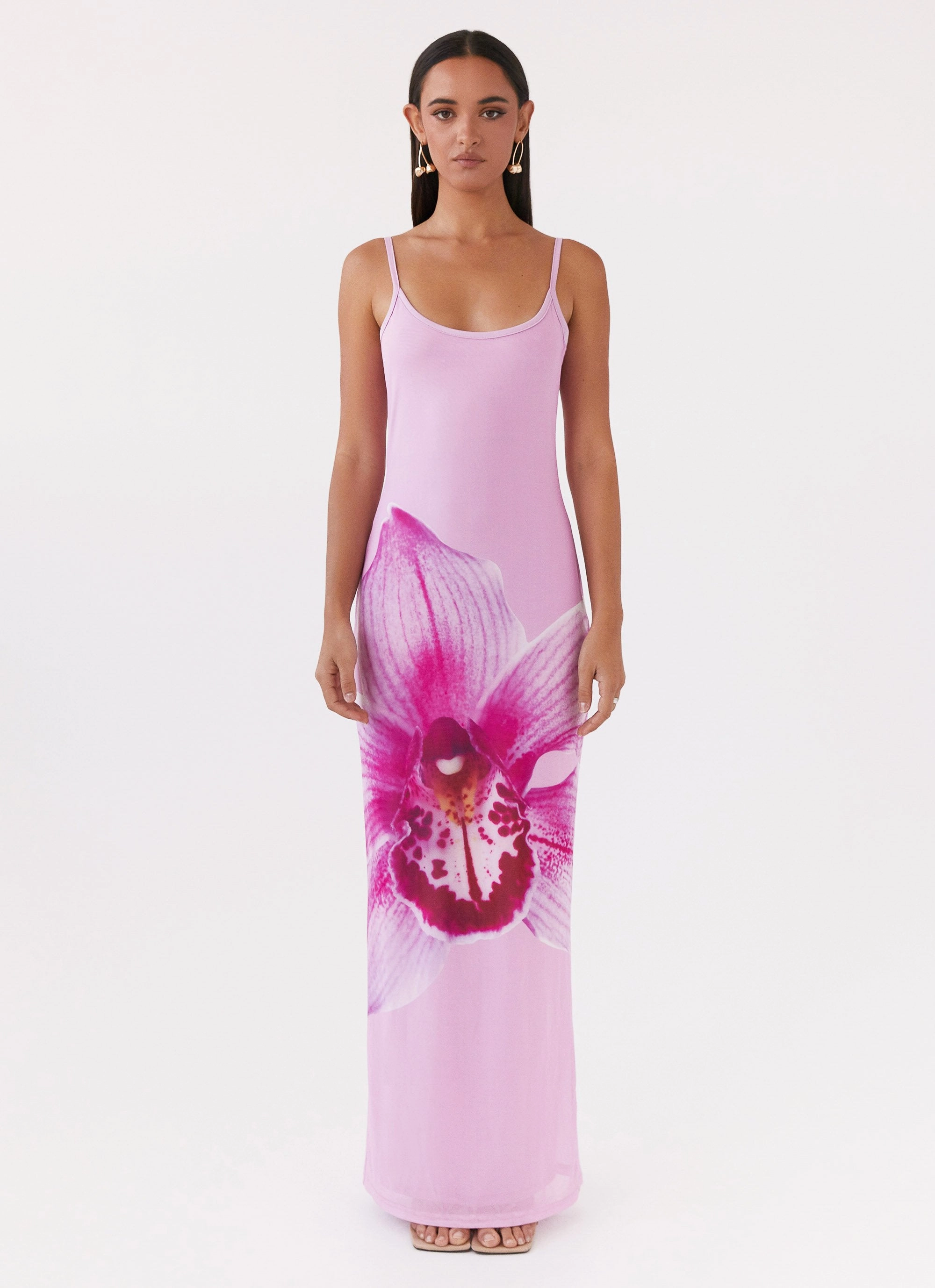 Bad News Mesh Maxi Dress - Pink Magnolia Office Tone