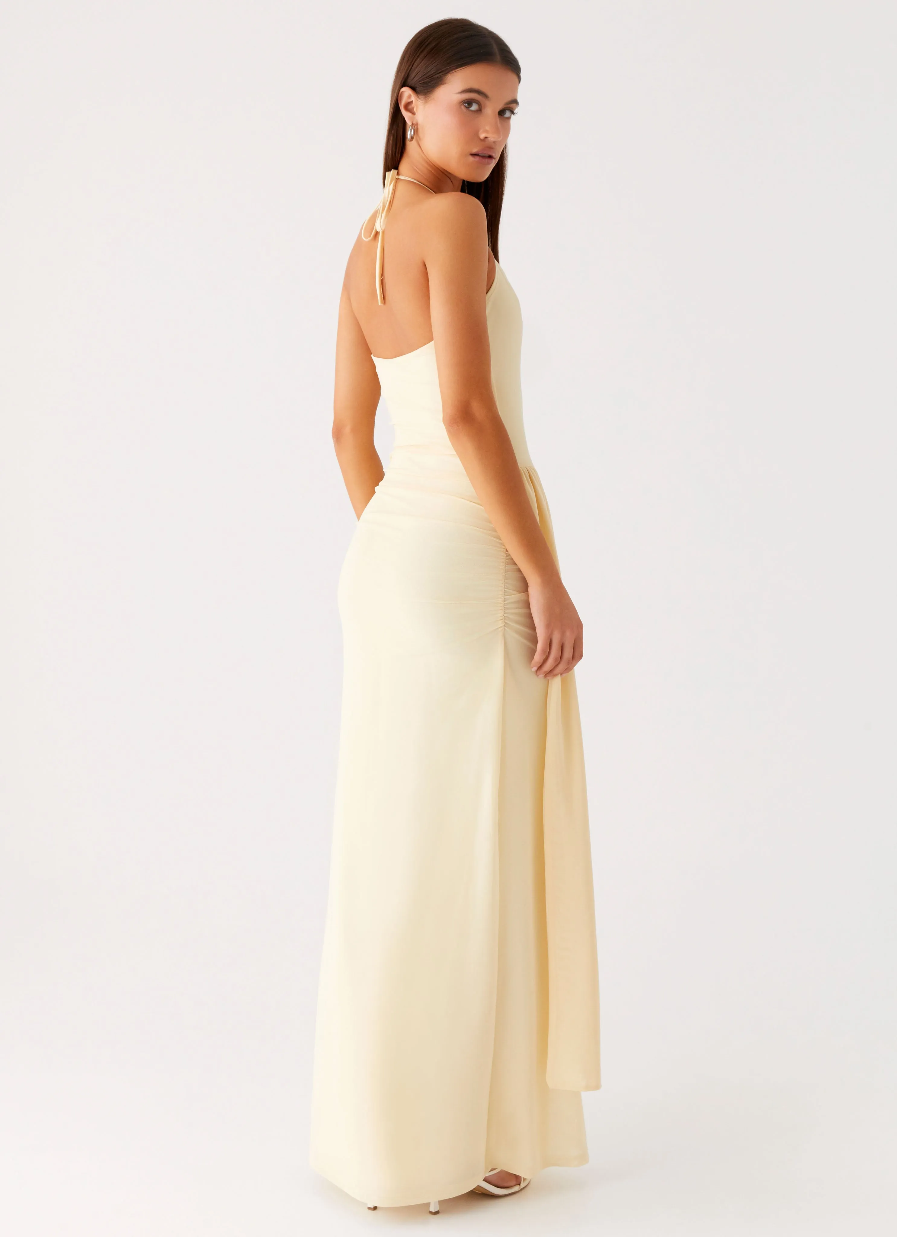 Everyday-Use Signal Halter Maxi Dress - Sunny Yellow