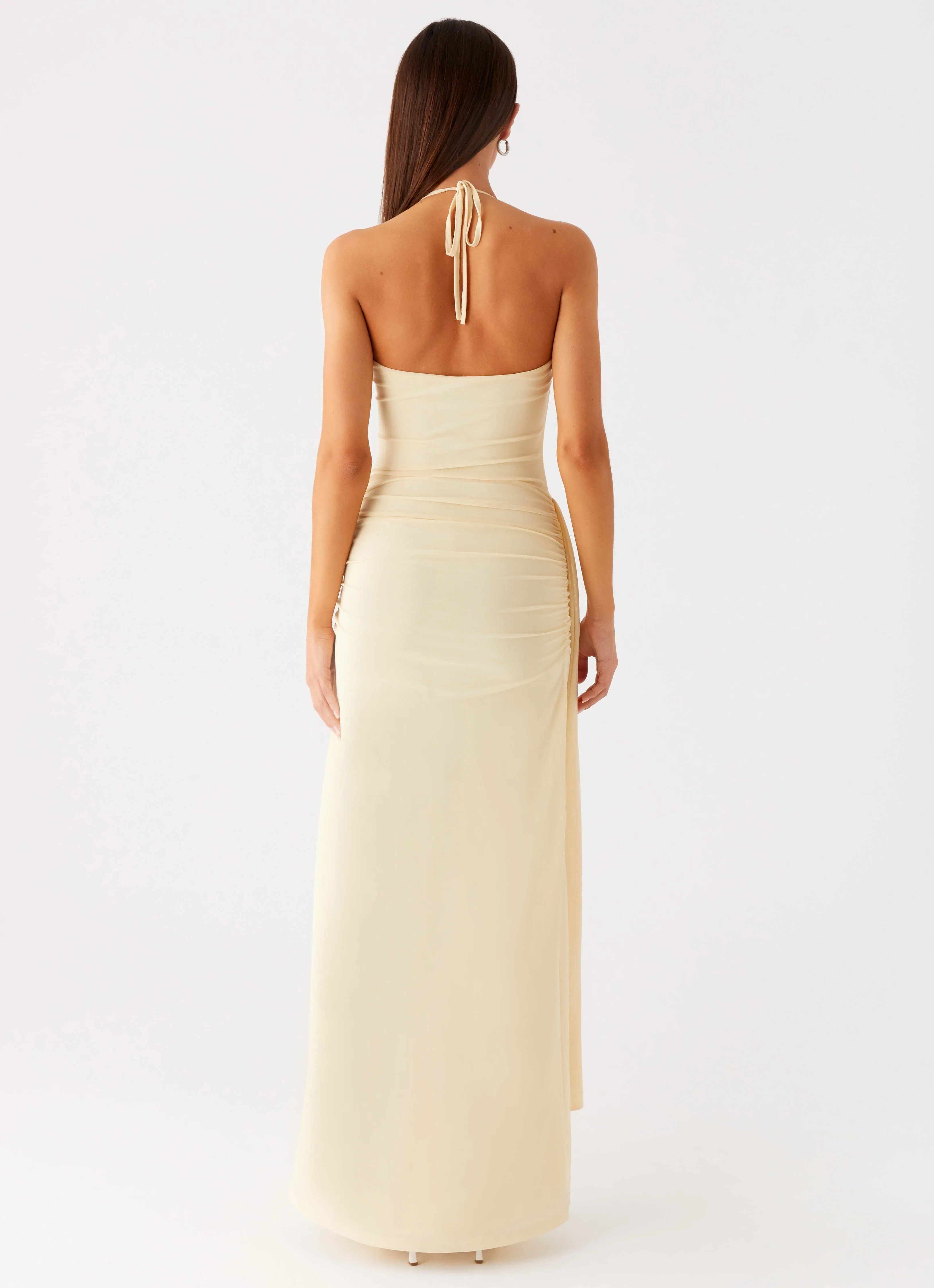 Signal Halter Maxi Dress - Sunny Yellow Happy Soul Inclusive Fit
