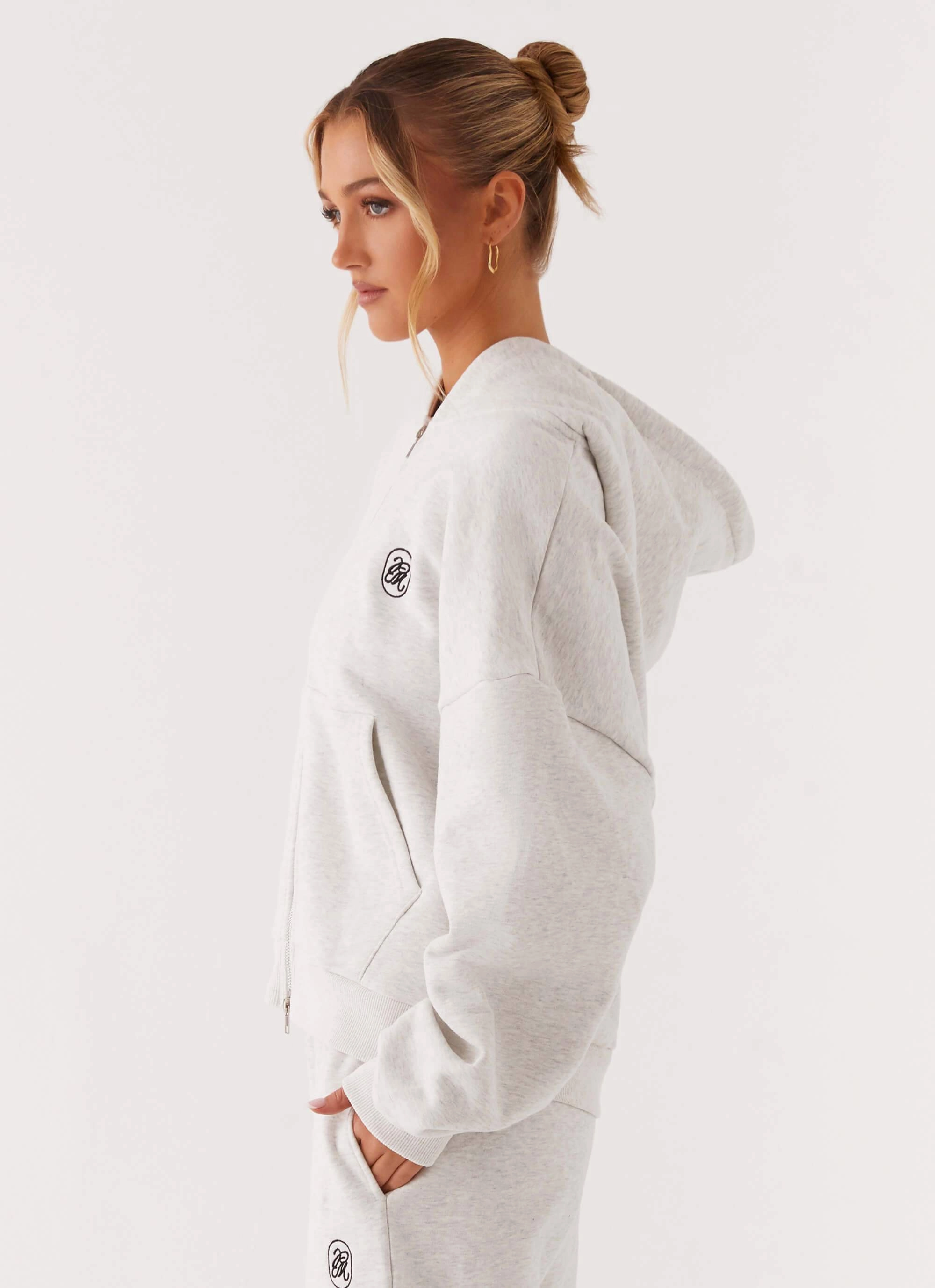 Signature Double Zip Up Hoodie - Grey Mild Weather waterproof construction