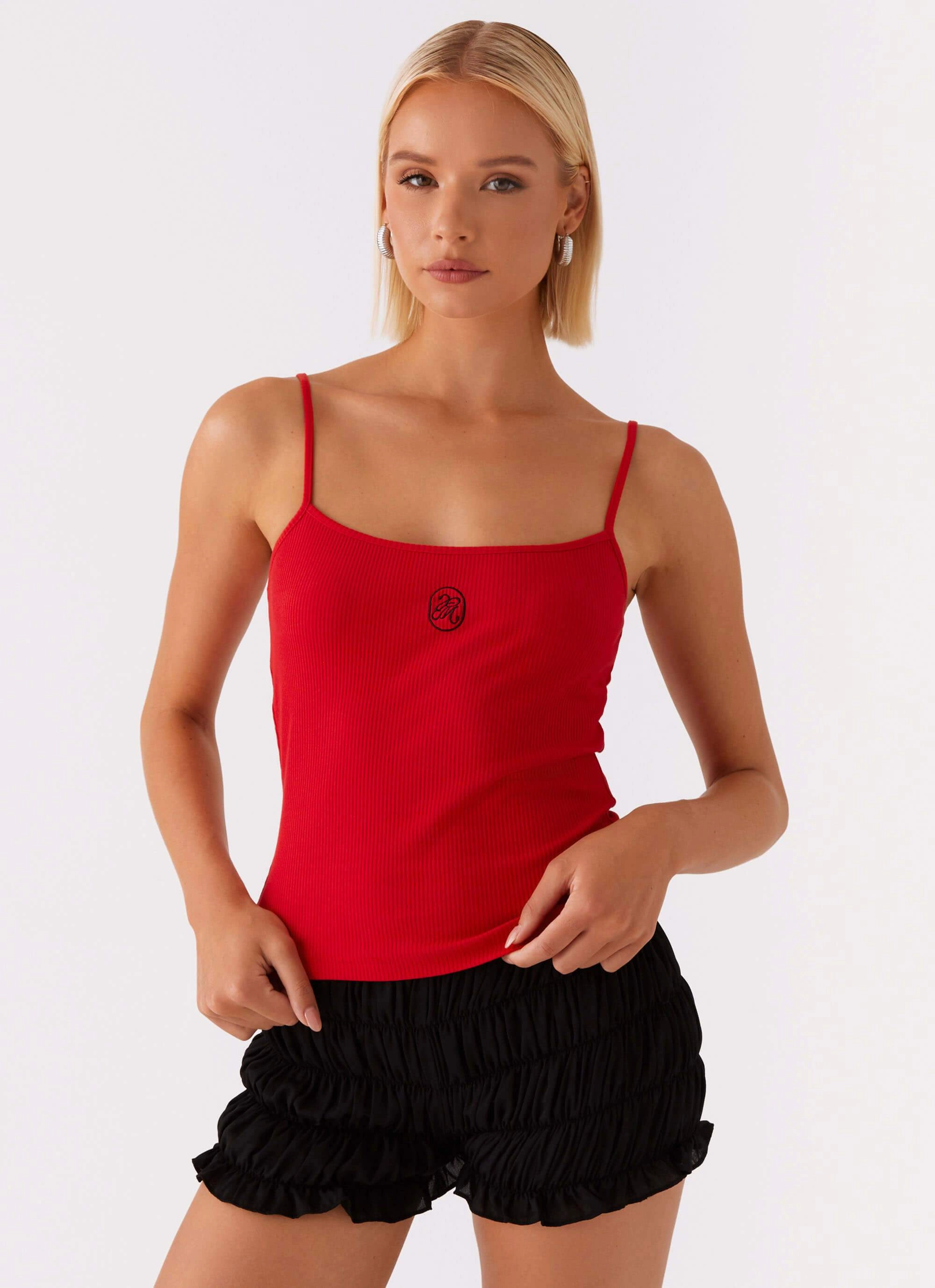 Moisture Control Technology QuickDryTech Signature Monogram Cami - Red