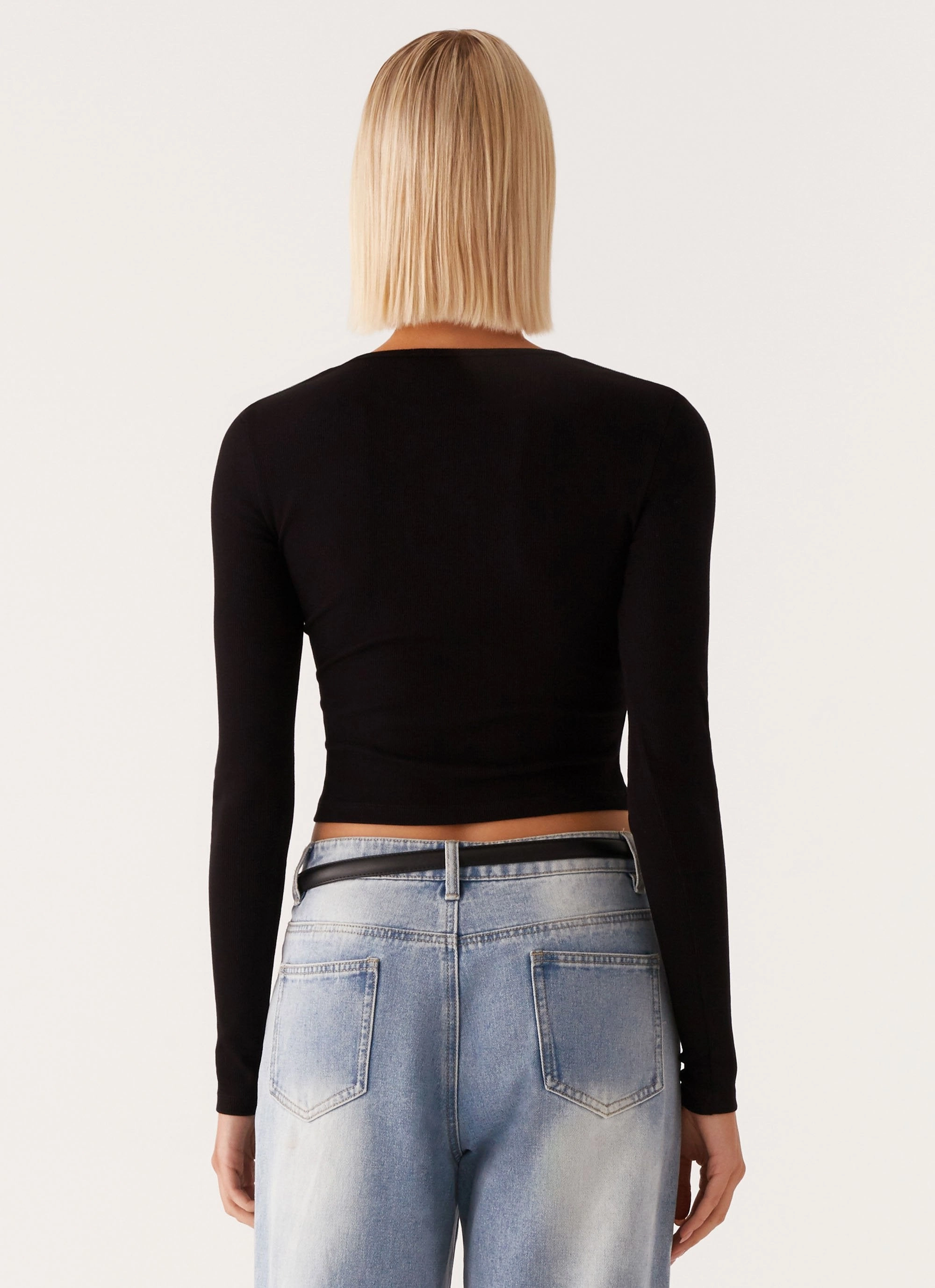 Signature Monogram Long Sleeve Tee - Black StretchTechnology