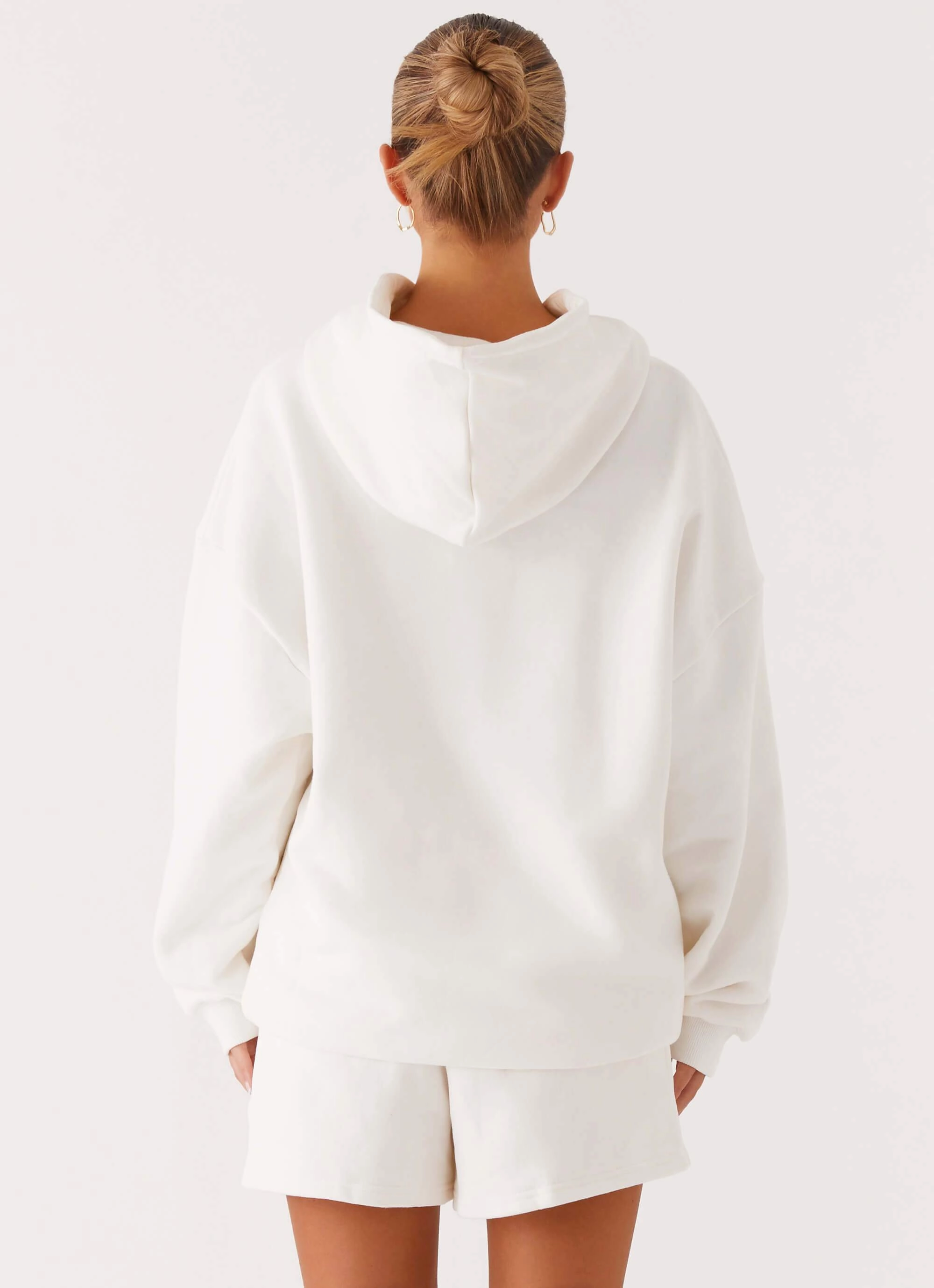 Signature Oversized Hoodie - Ivory Anti Static Finish Windproof Closure