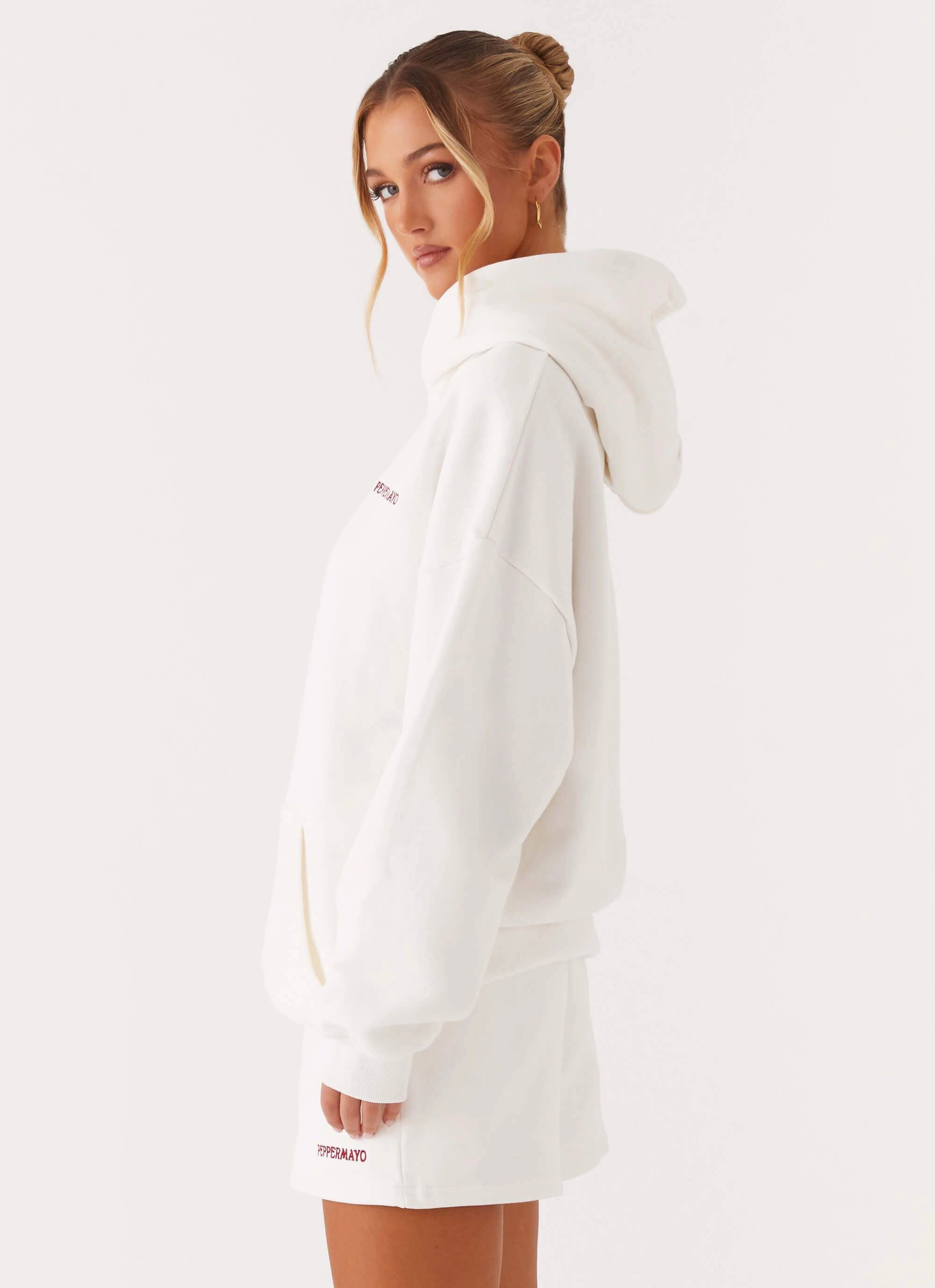 Weather Smart Look Signature Oversized Hoodie - Ivory