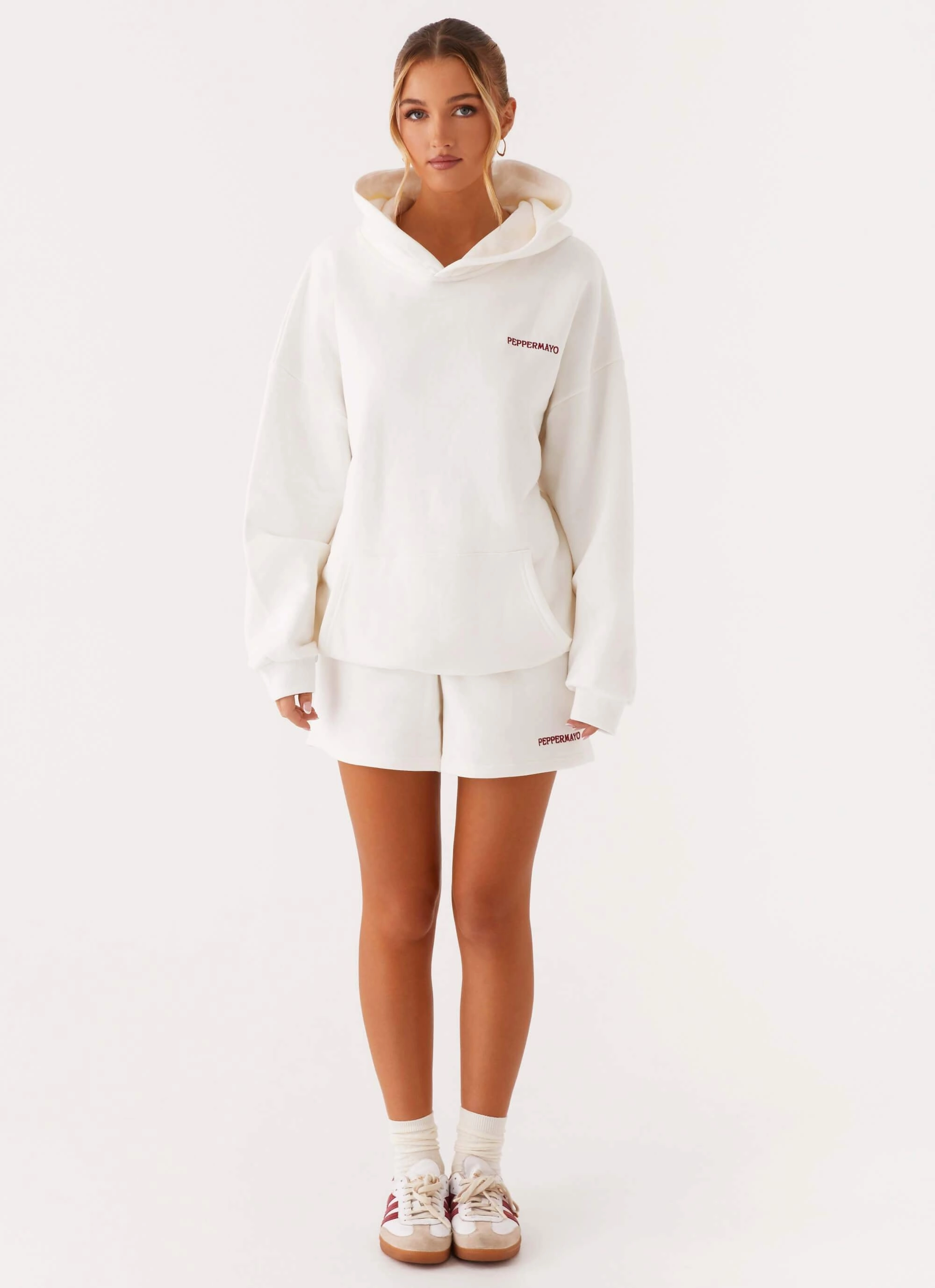 Flex Fit Fabric Signature Oversized Hoodie - Ivory