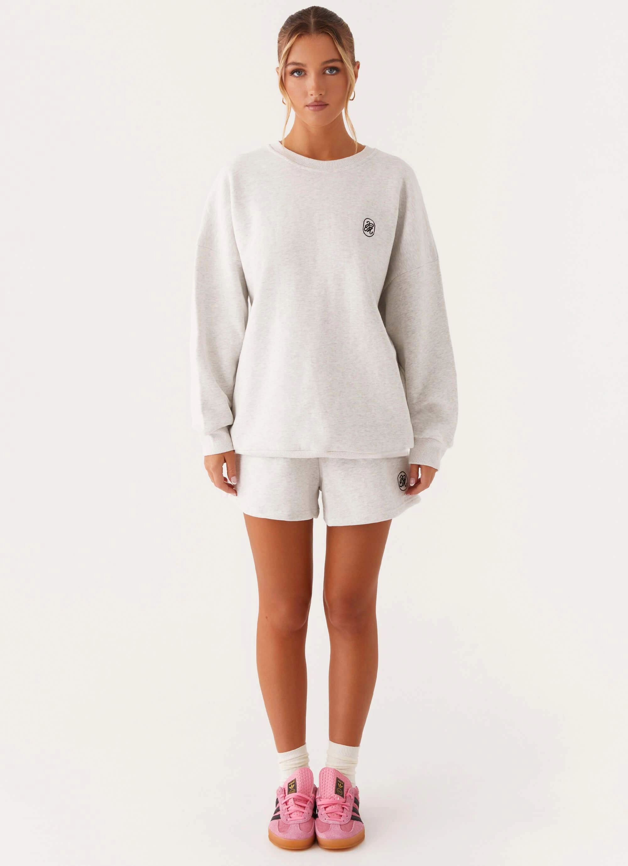 Signature Oversized Sweatshirt - Grey Full Length Zipper Closure Thermoregulating Lining
