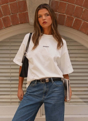 Signature Oversized Tee - White OversizedFit Moisture Management