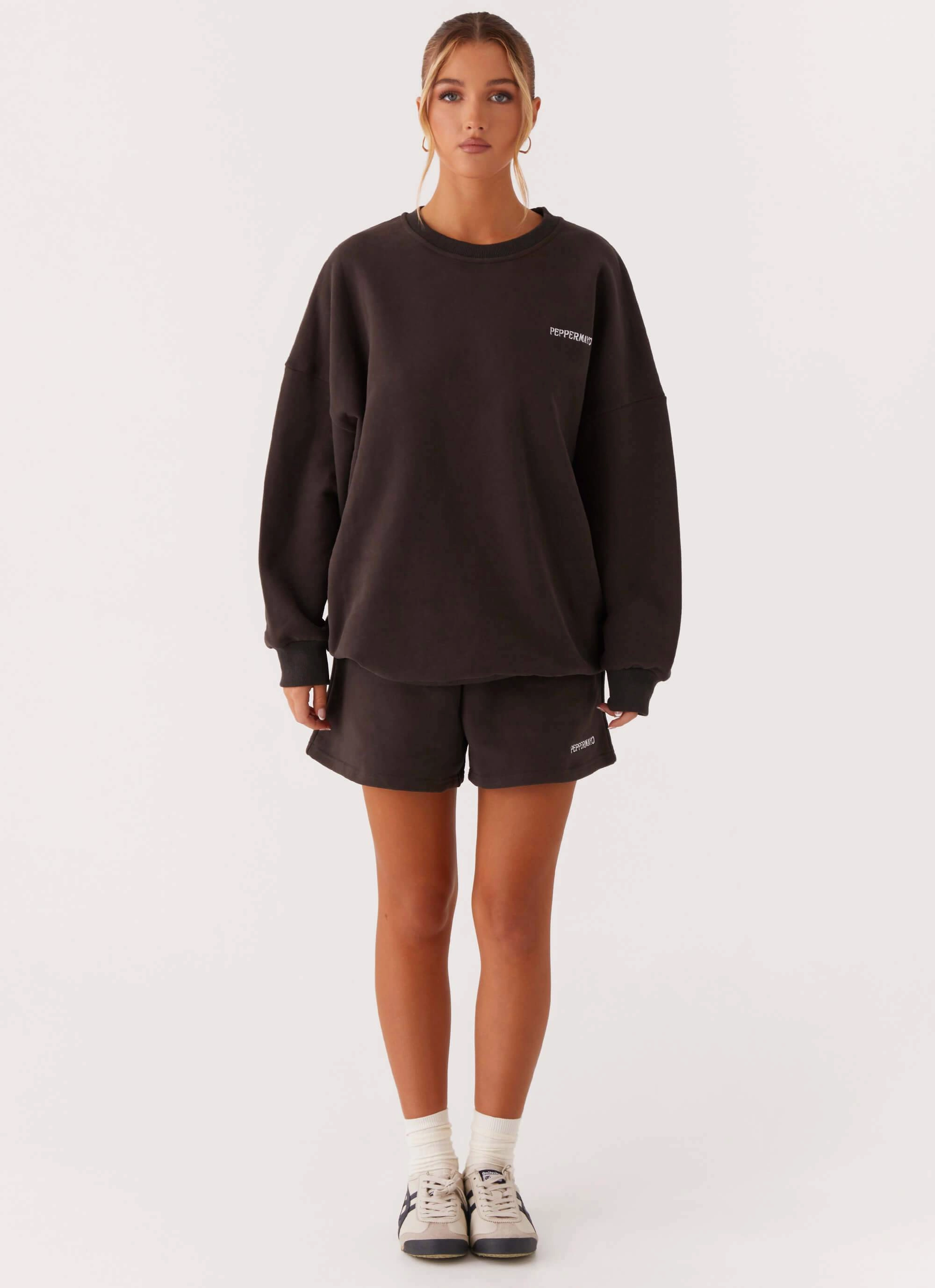 Signature Sweatshorts - Charcoal Elastic Fit Erasable Logo Patch