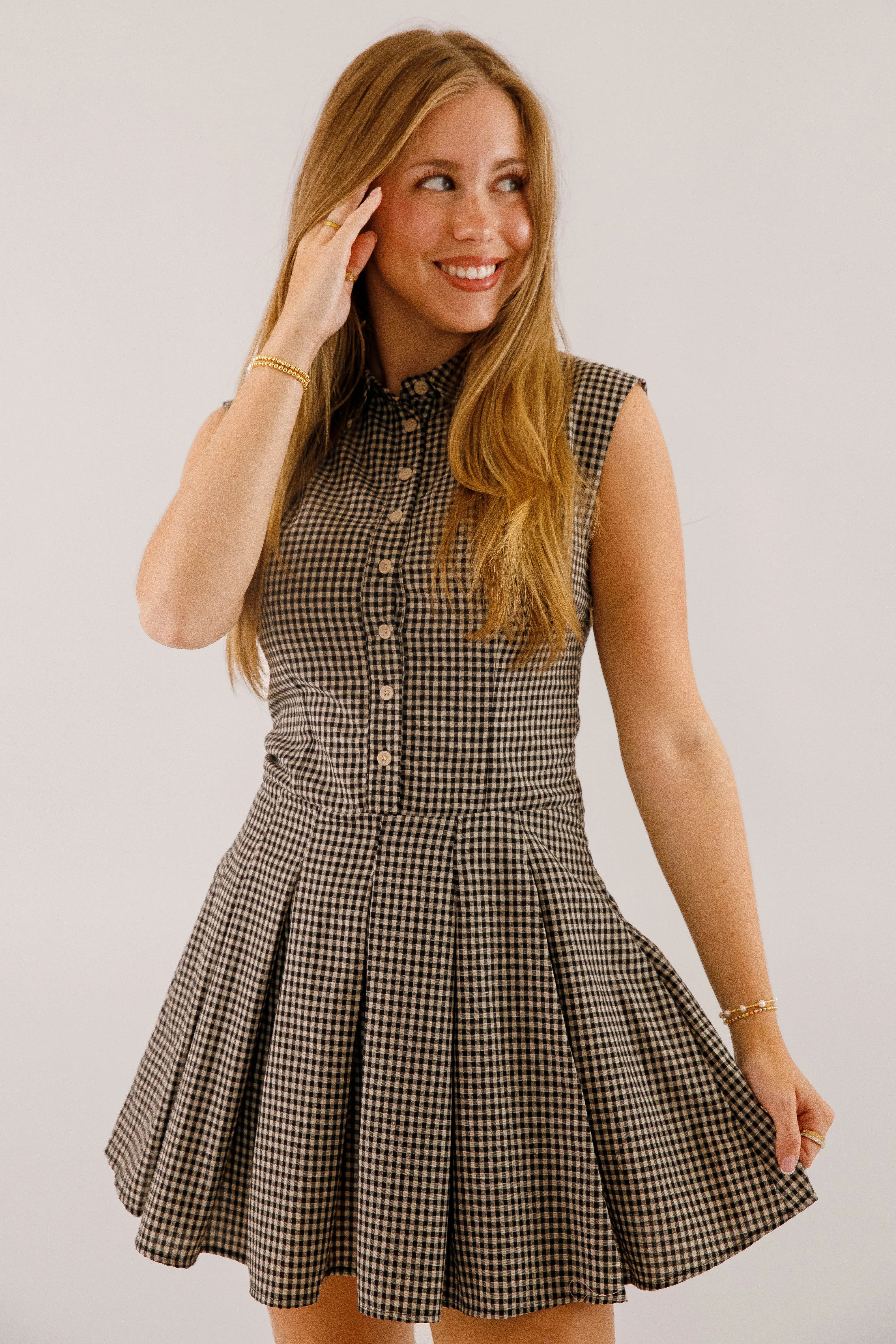All Layer Subtle Charm Not In My Nature Dress-Black Gingham