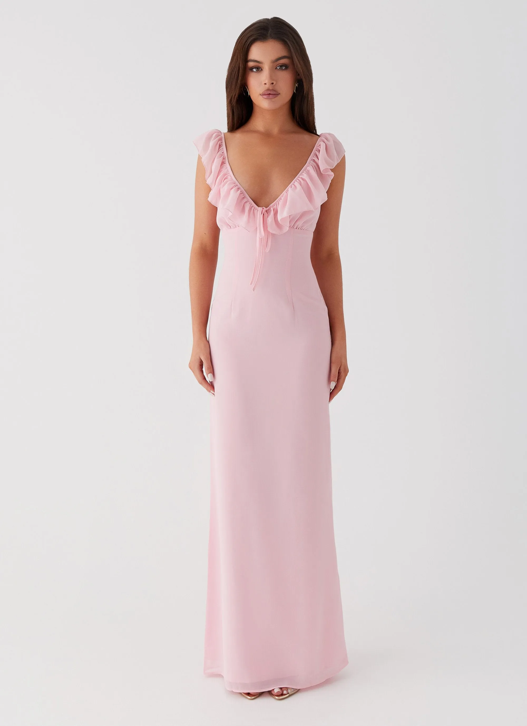 Silvie Maxi Dress - Pink Moment Soft Cinched-Waist