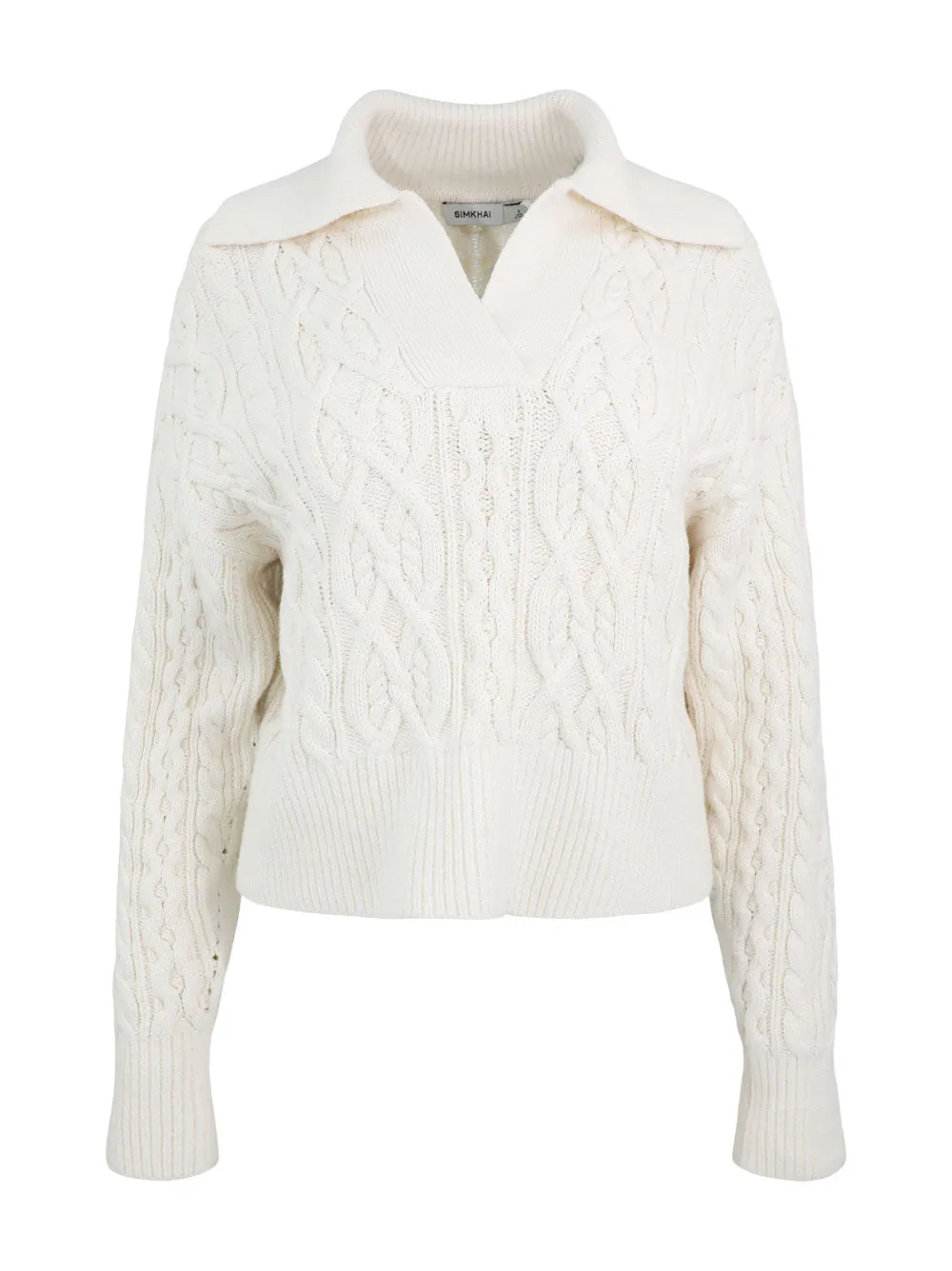 Simkhai Kate Polo Sweater in Ivory