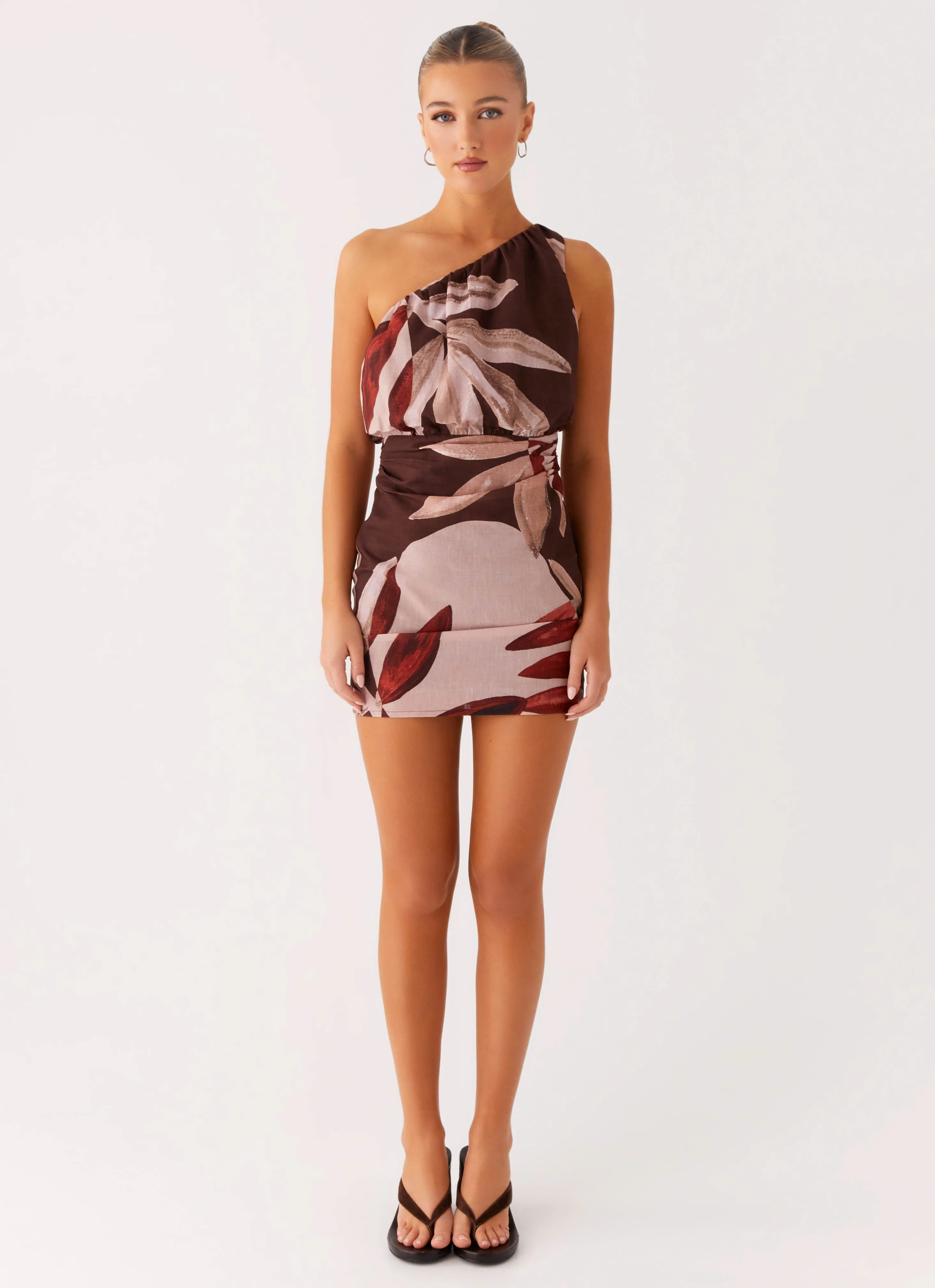 custom-fit Trendy Vibe Indianna Mini Dress - Cinnamon Palm