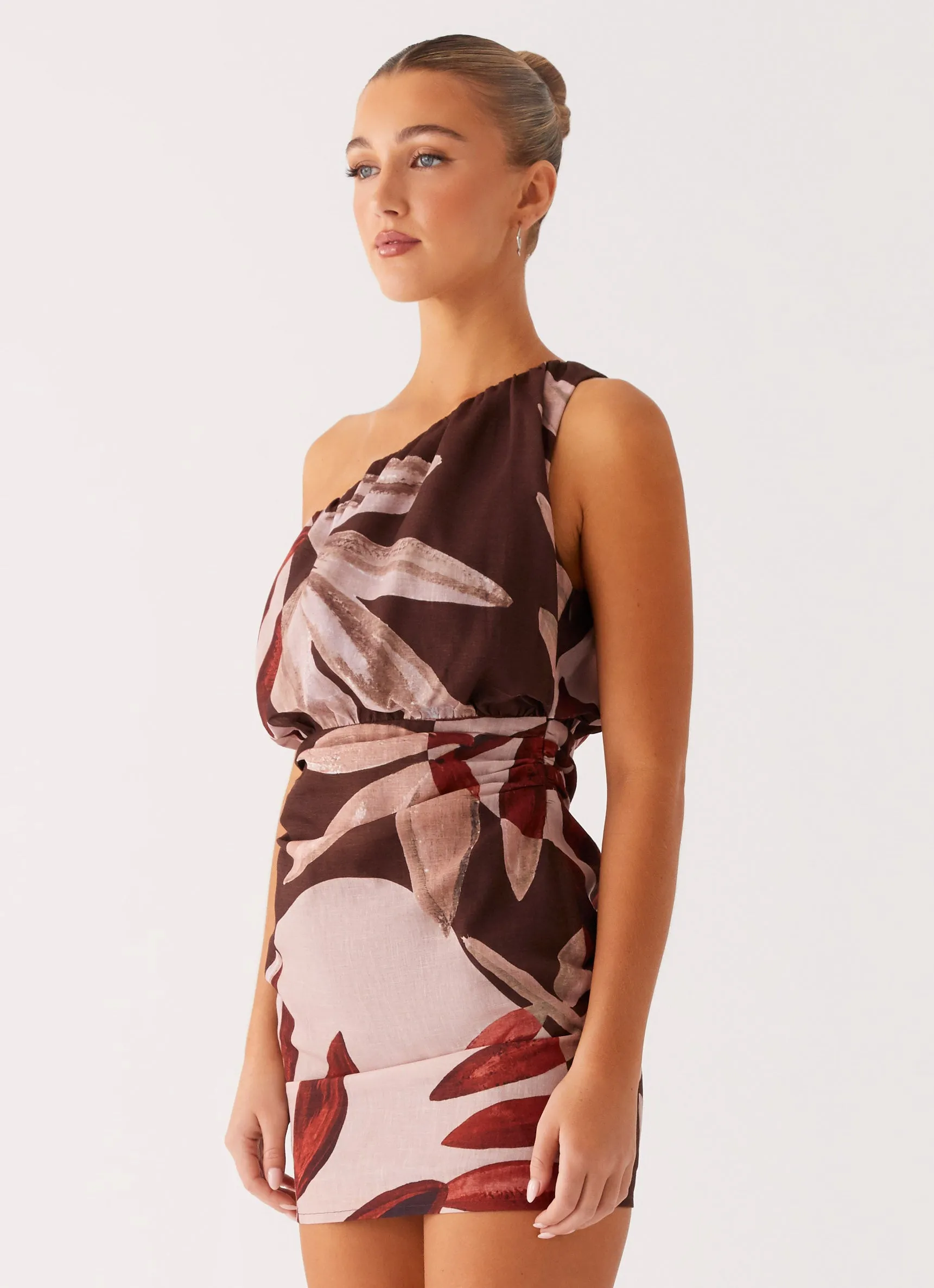 Indianna Mini Dress - Cinnamon Palm Slim Silhouette