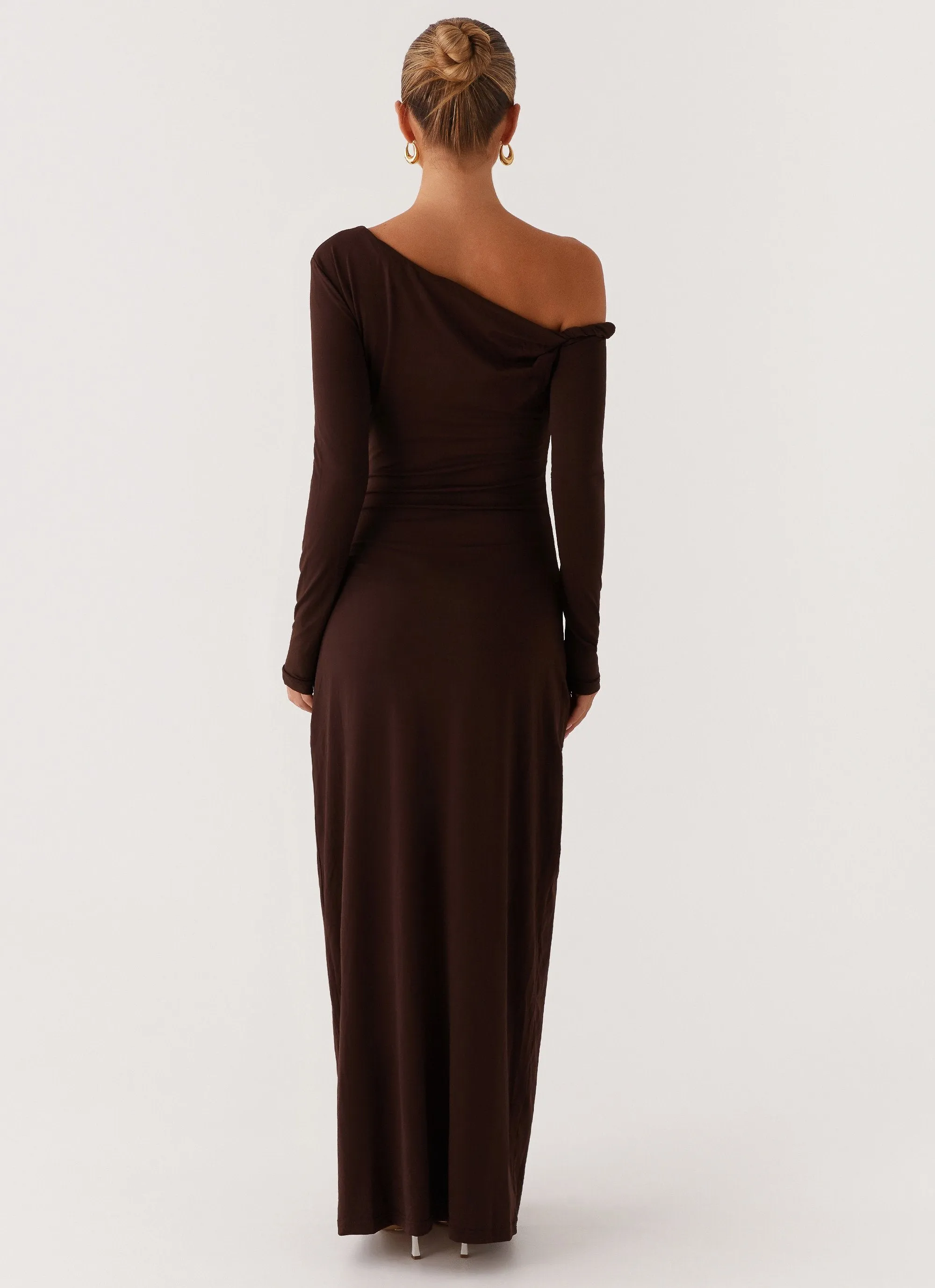 Jordana Twist Maxi Dress - Brown Modern Comfort Breathable
