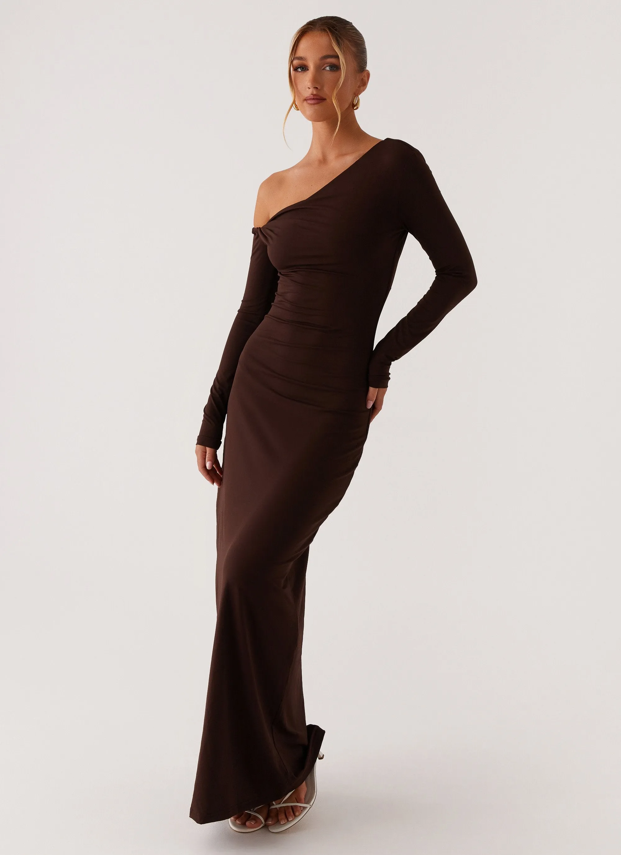 Jordana Twist Maxi Dress - Brown Harmonious Layers