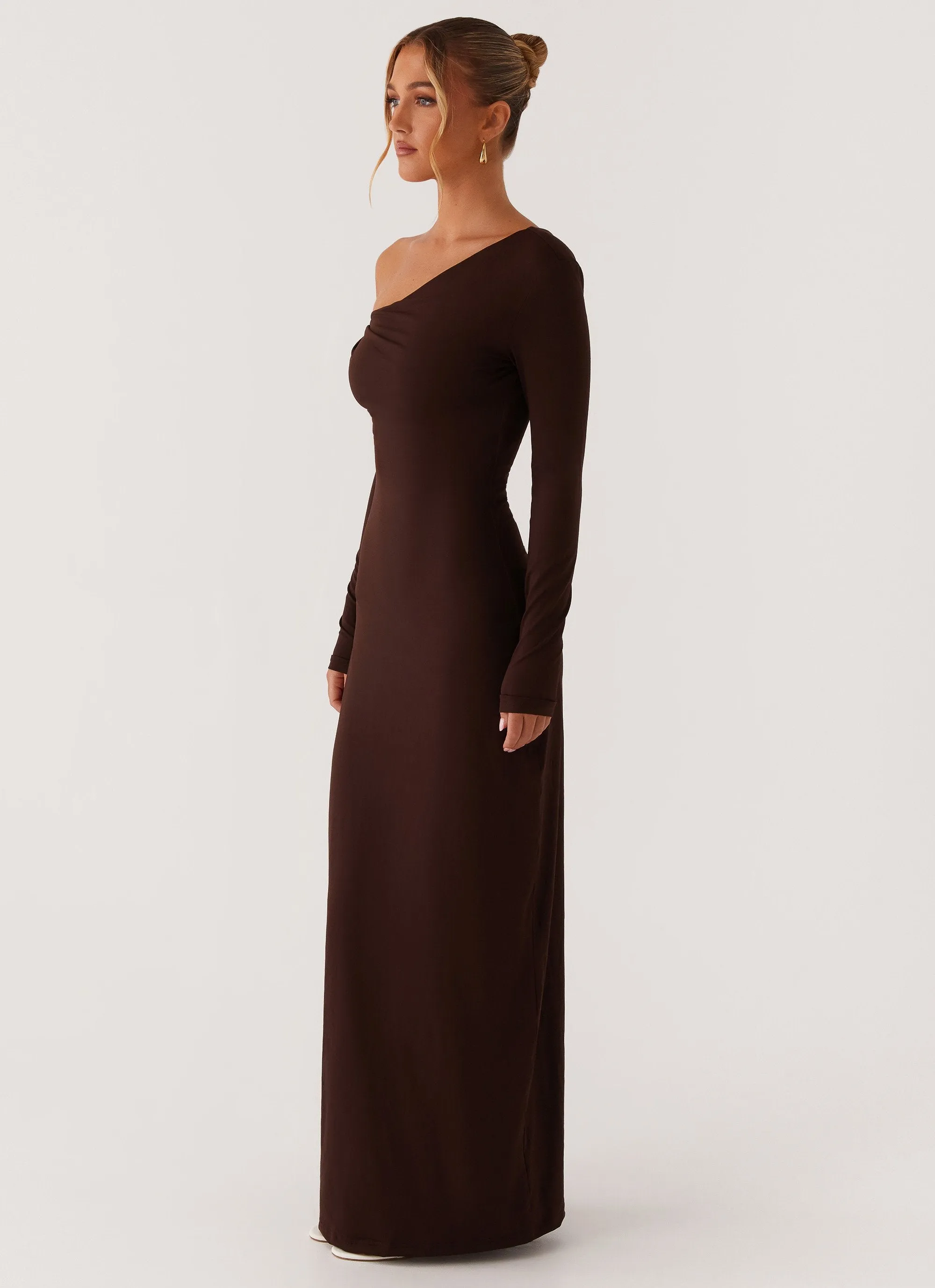 Quilted-Texture Calm Touch Jordana Twist Maxi Dress - Brown