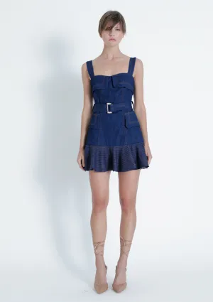 Feminine Style Zip Closure Dakota Denim Mini Dress