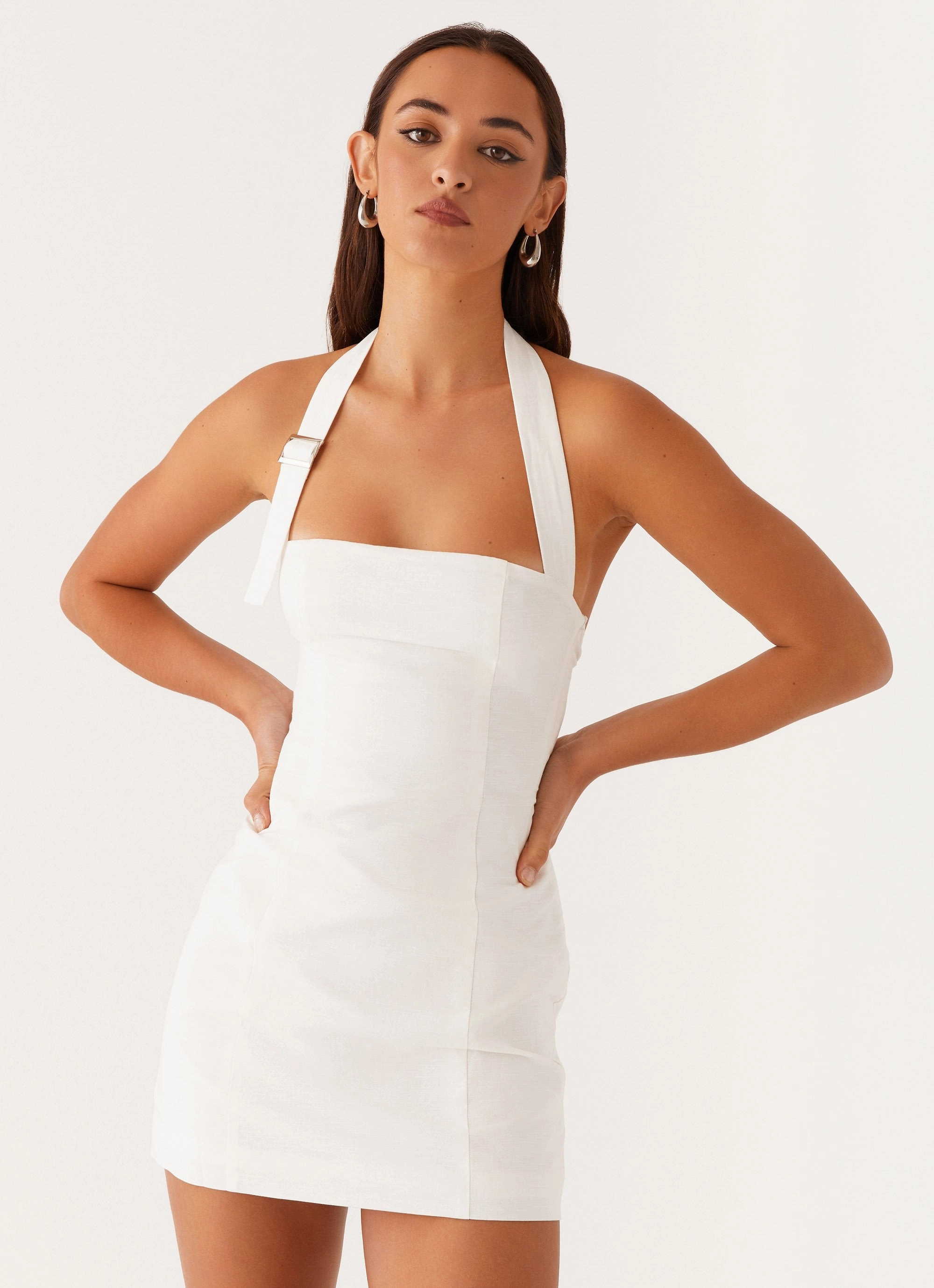 Edge Shape Timeless Edge Julianna Linen Mini Dress - White