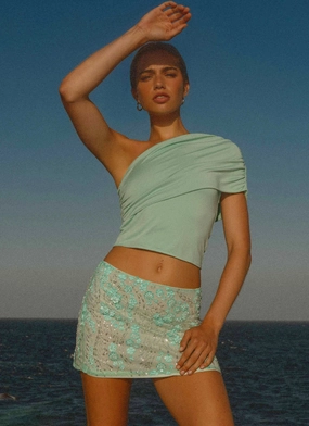 Minimal Comfort Kandi Mini Skirt - Mint