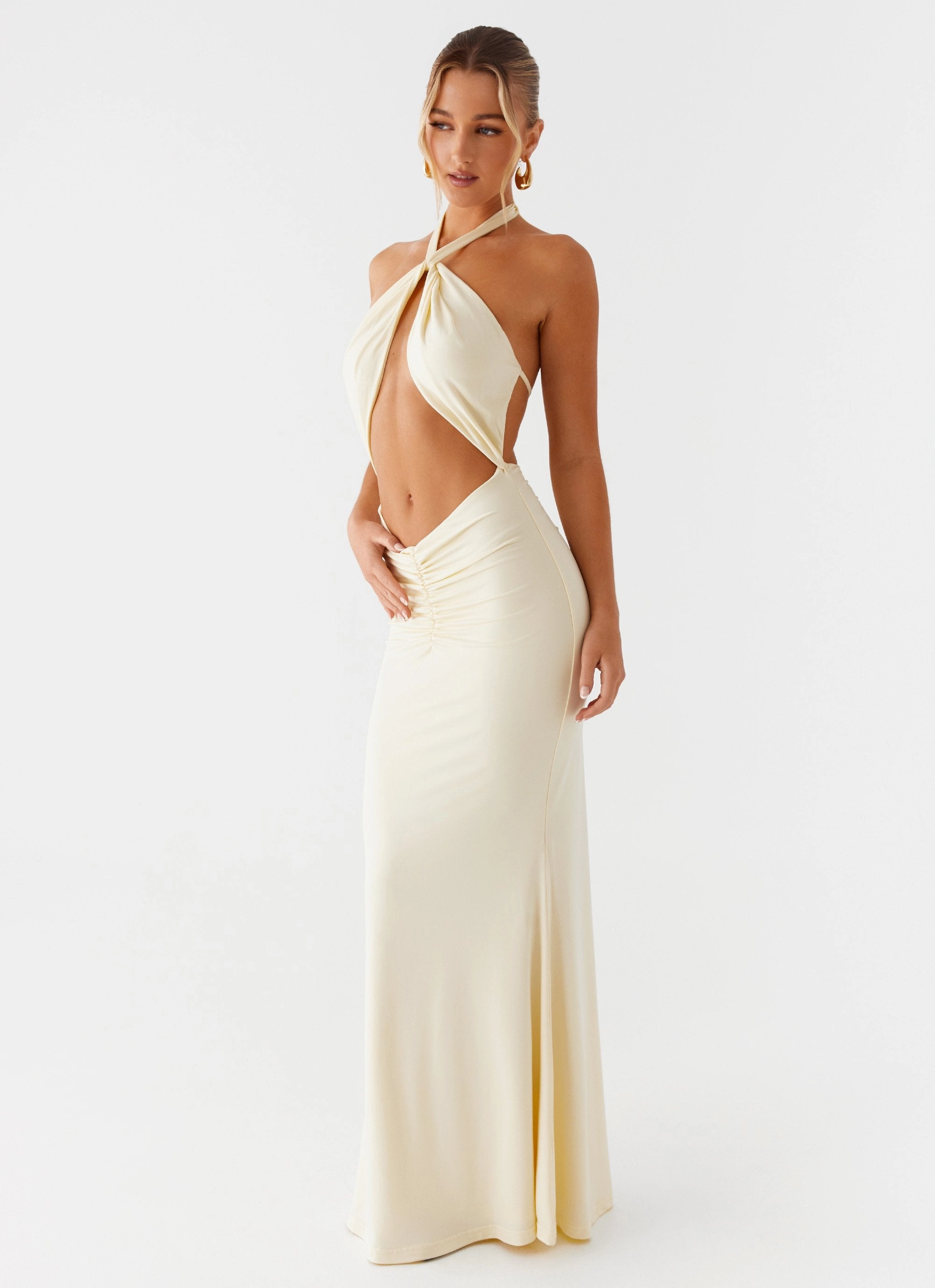 All Moments Texture Play Double Take Maxi Dress - Yellow
