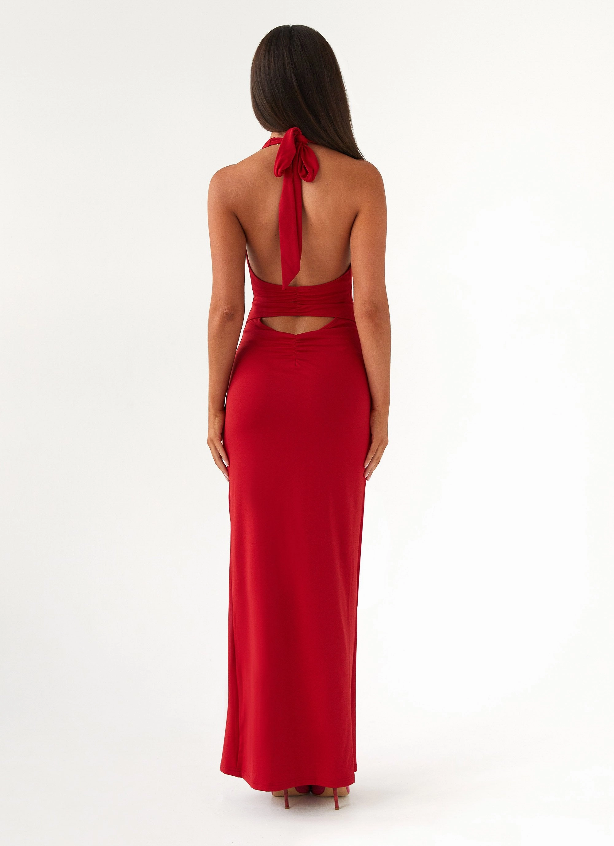 Family Glow Whisked Away Halterneck Maxi Dress - Red