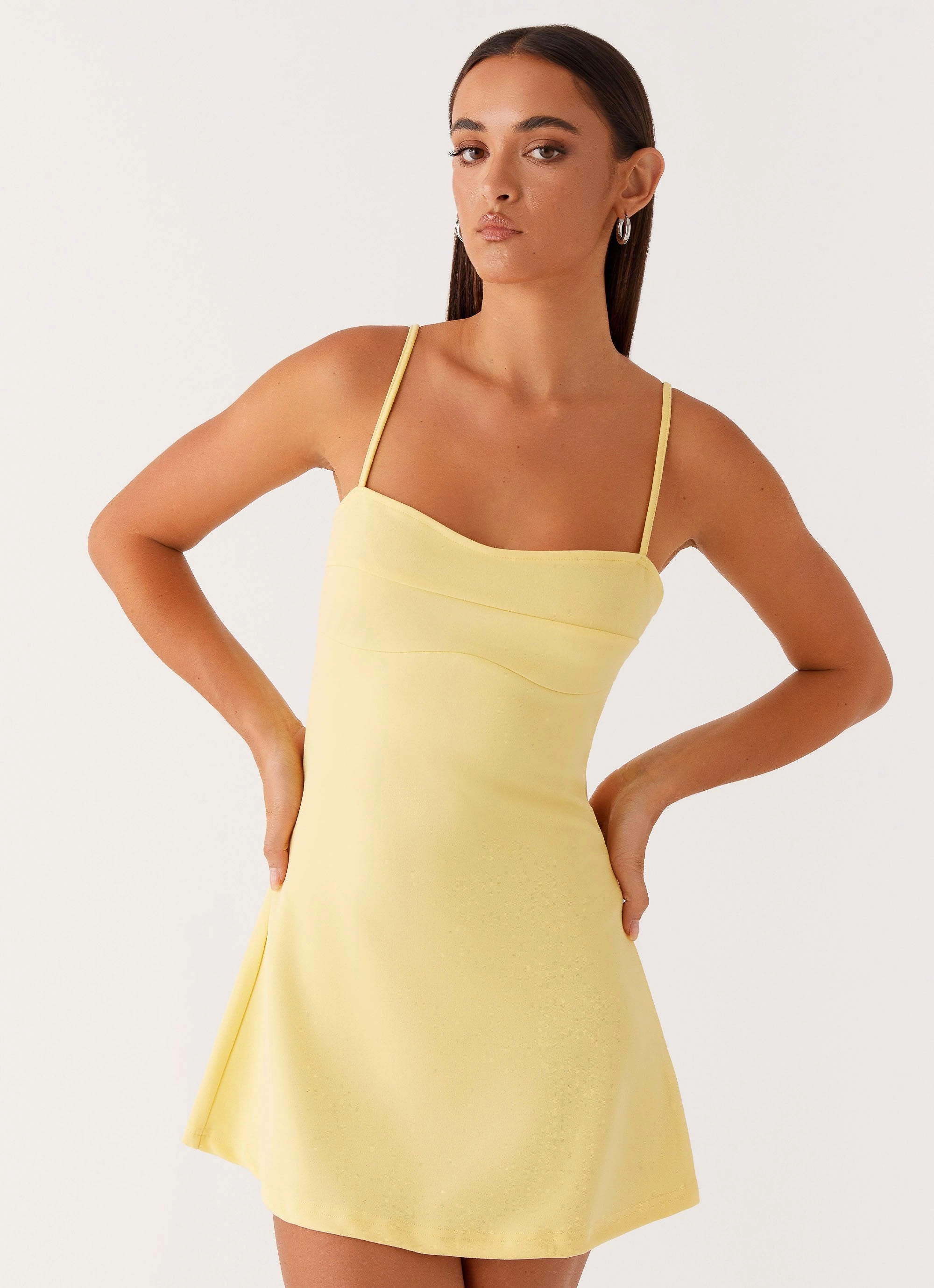 Cindy Mini Dress - Yellow Fit For All Knit Cool