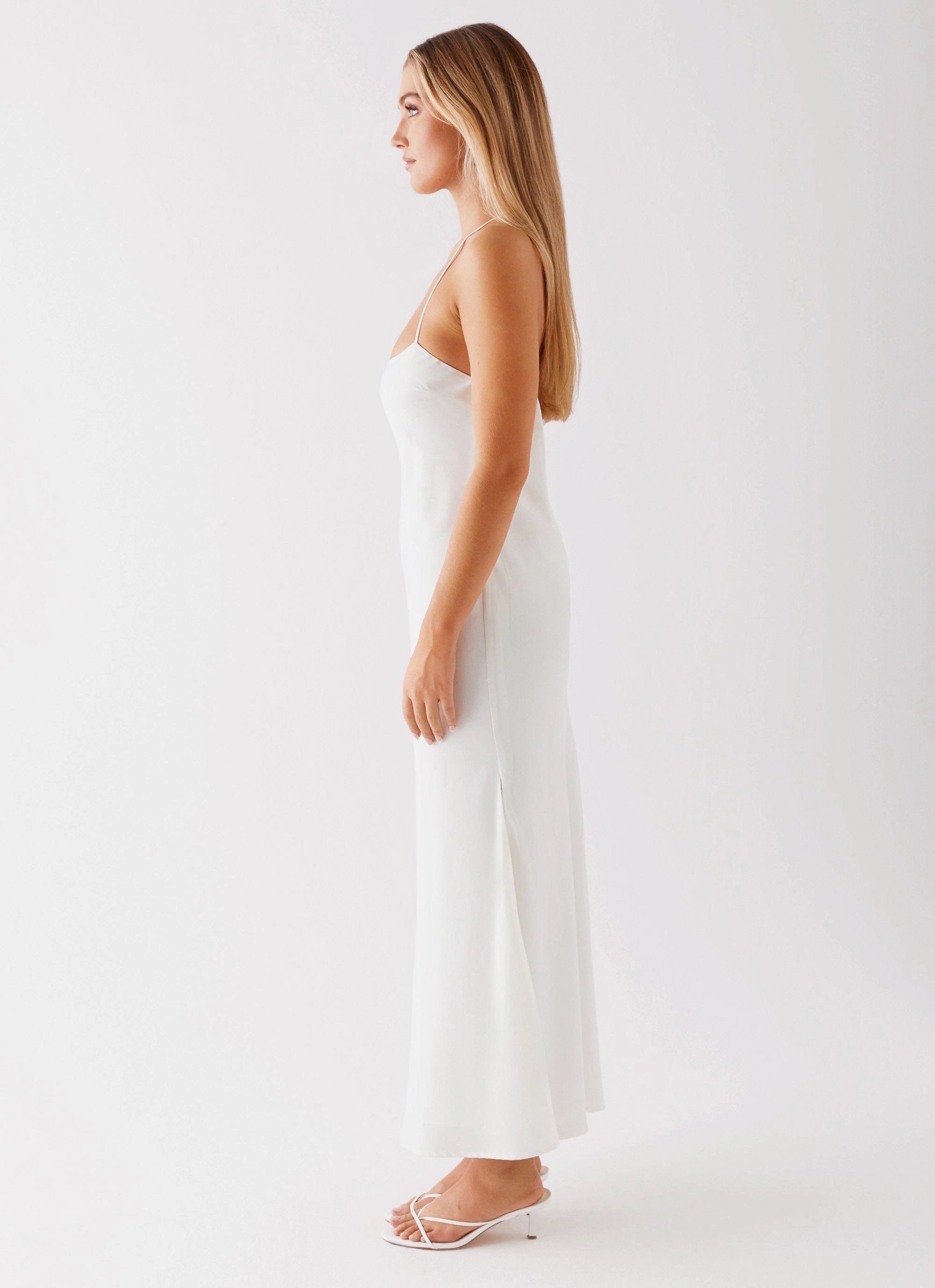 Stain-Resistant Runway Royalty Maxi Dress - White