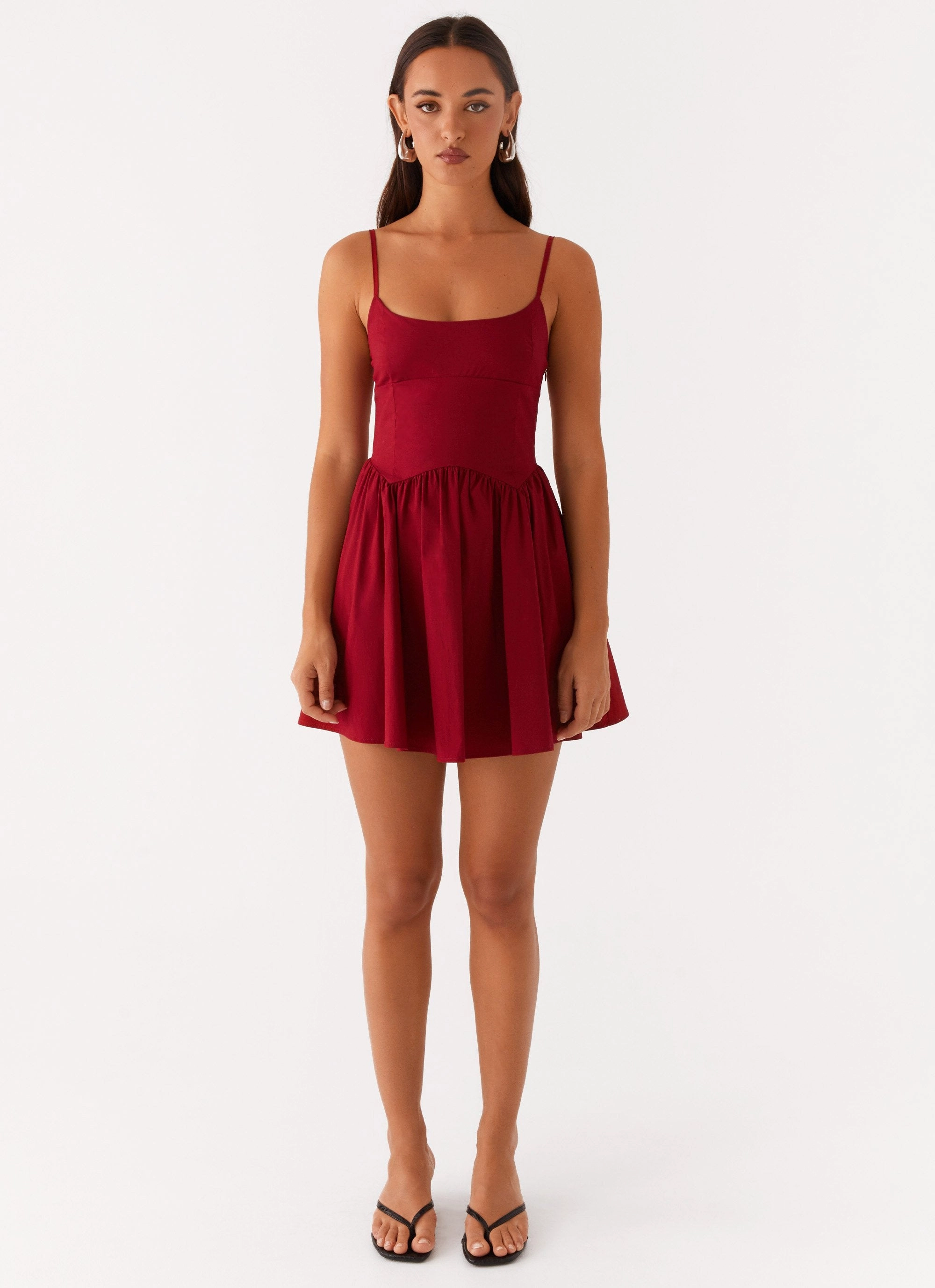 Tesoro Mio Mini Dress - Maroon Relaxed and Elegant