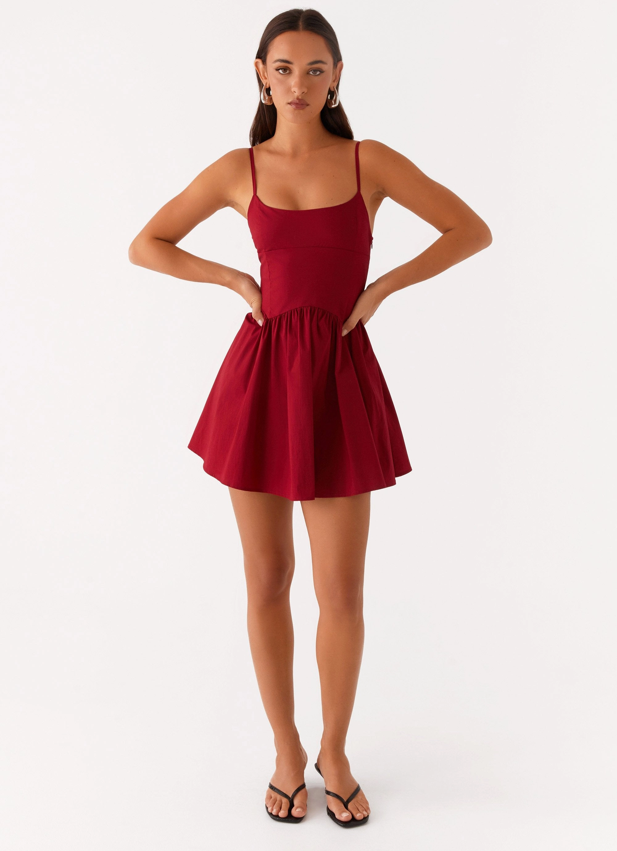 Tesoro Mio Mini Dress - Maroon City Style Poised Vibe