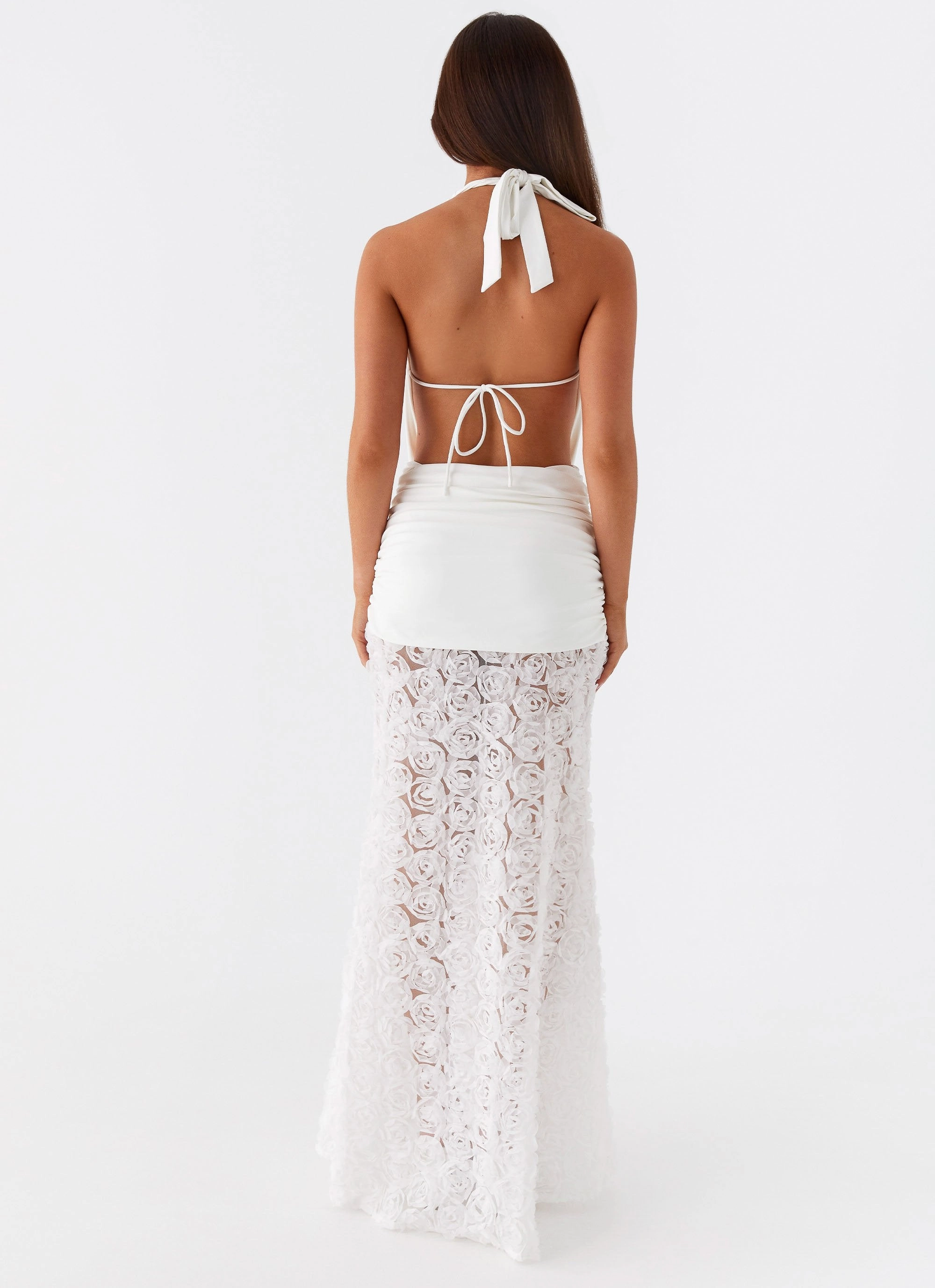 Kita Textured Maxi Dress - White Summer Soft