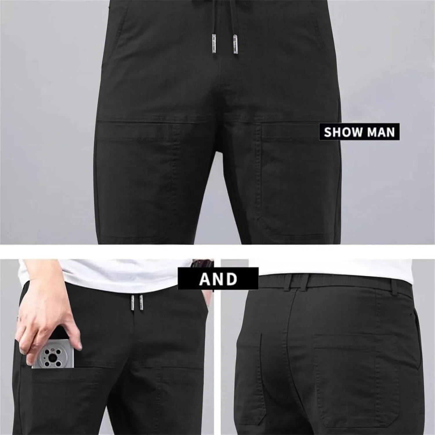 Sirmale Multipants - High Stretch Multi-Pocket Durable Cargo Pants, Mencomfy Mens Breathable Comfy Hiking Cargo Pants
