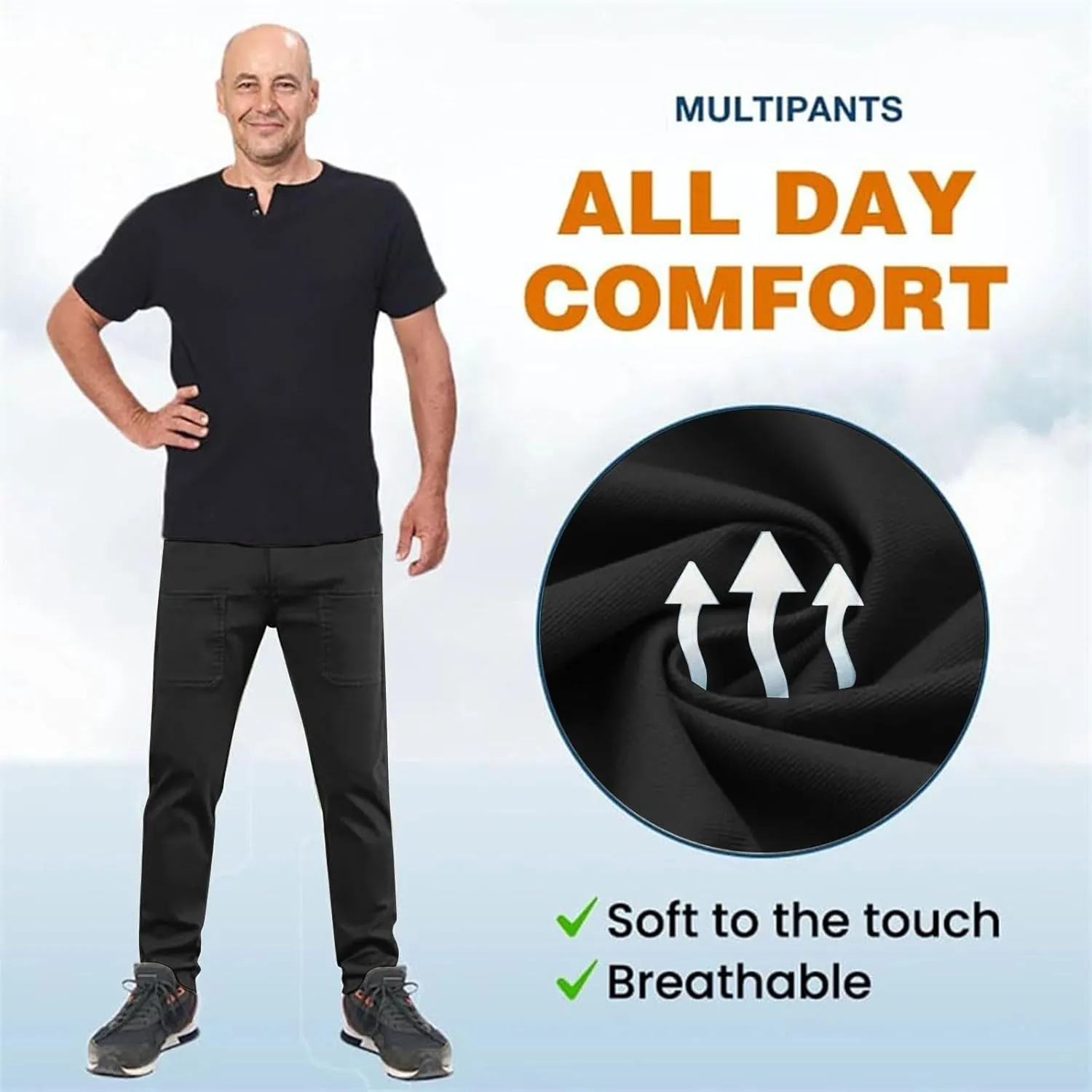 Sirmale Multipants - High Stretch Multi-Pocket Durable Cargo Pants, Mencomfy Mens Breathable Comfy Hiking Cargo Pants
