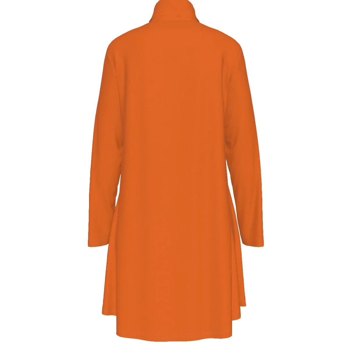 Sixty Eight 93 Logo White Netherland Orange Women's High Neck Long Sleeve Dress #23