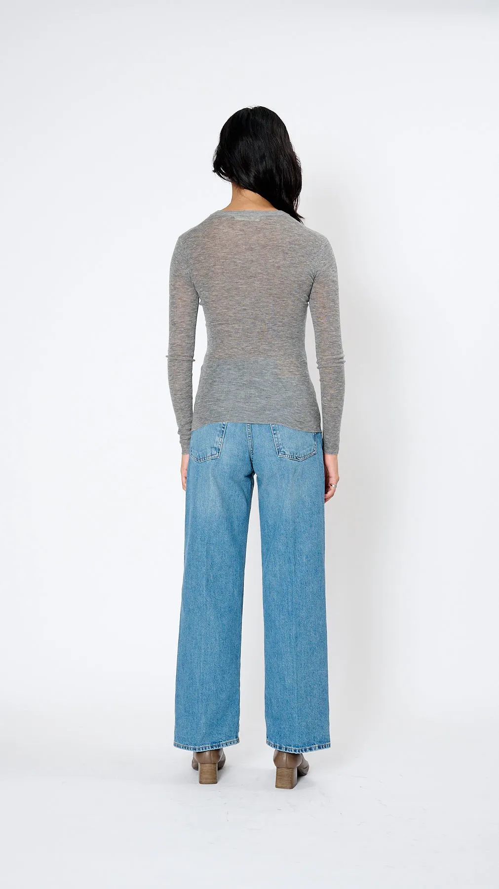 Skinny Crew in Heather Grey