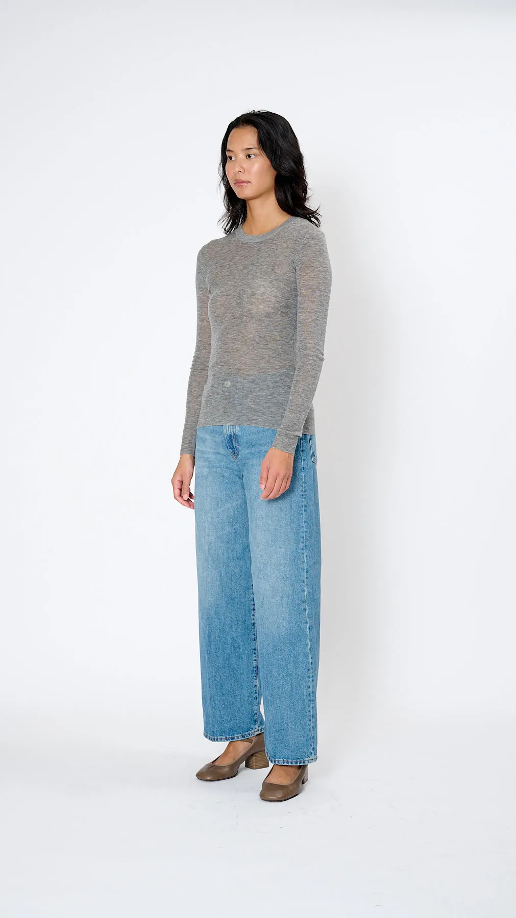 Skinny Crew in Heather Grey
