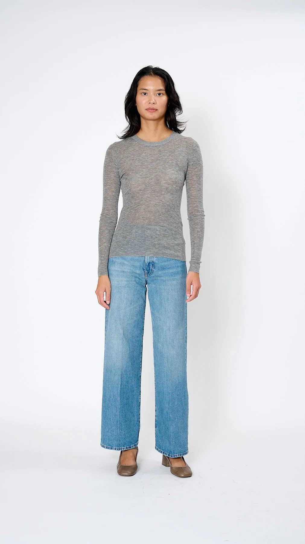 Skinny Crew in Heather Grey
