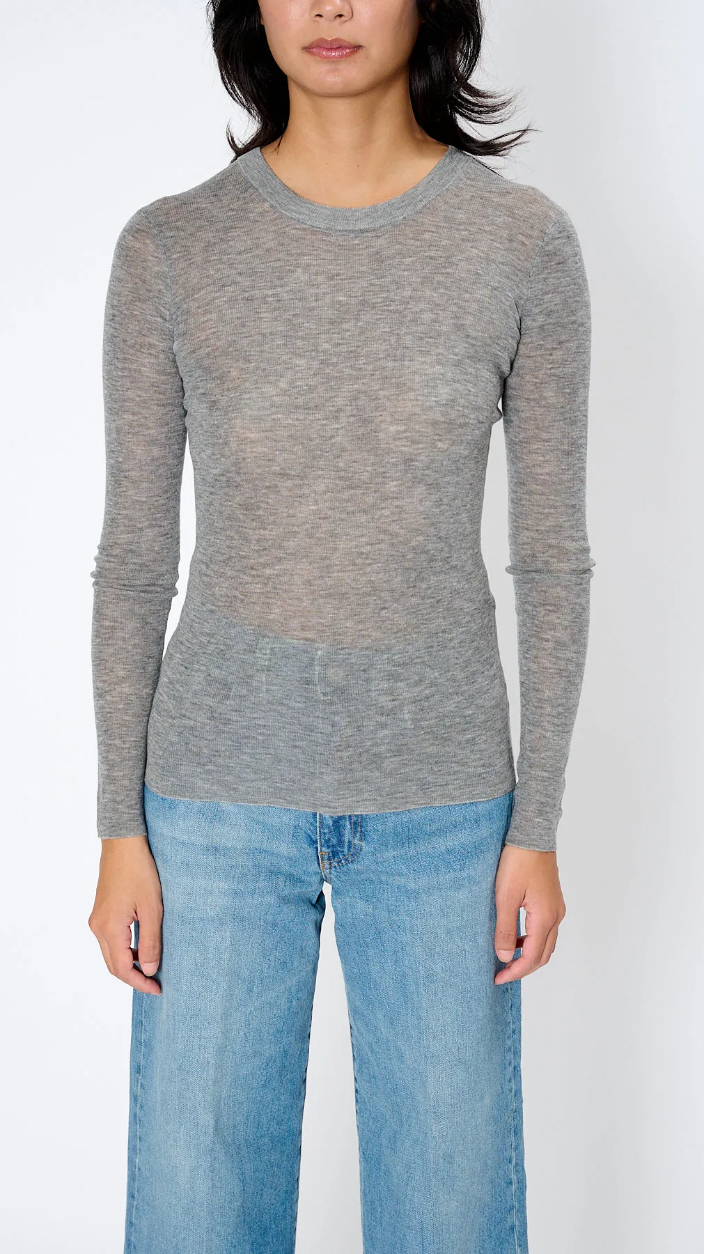 Skinny Crew in Heather Grey
